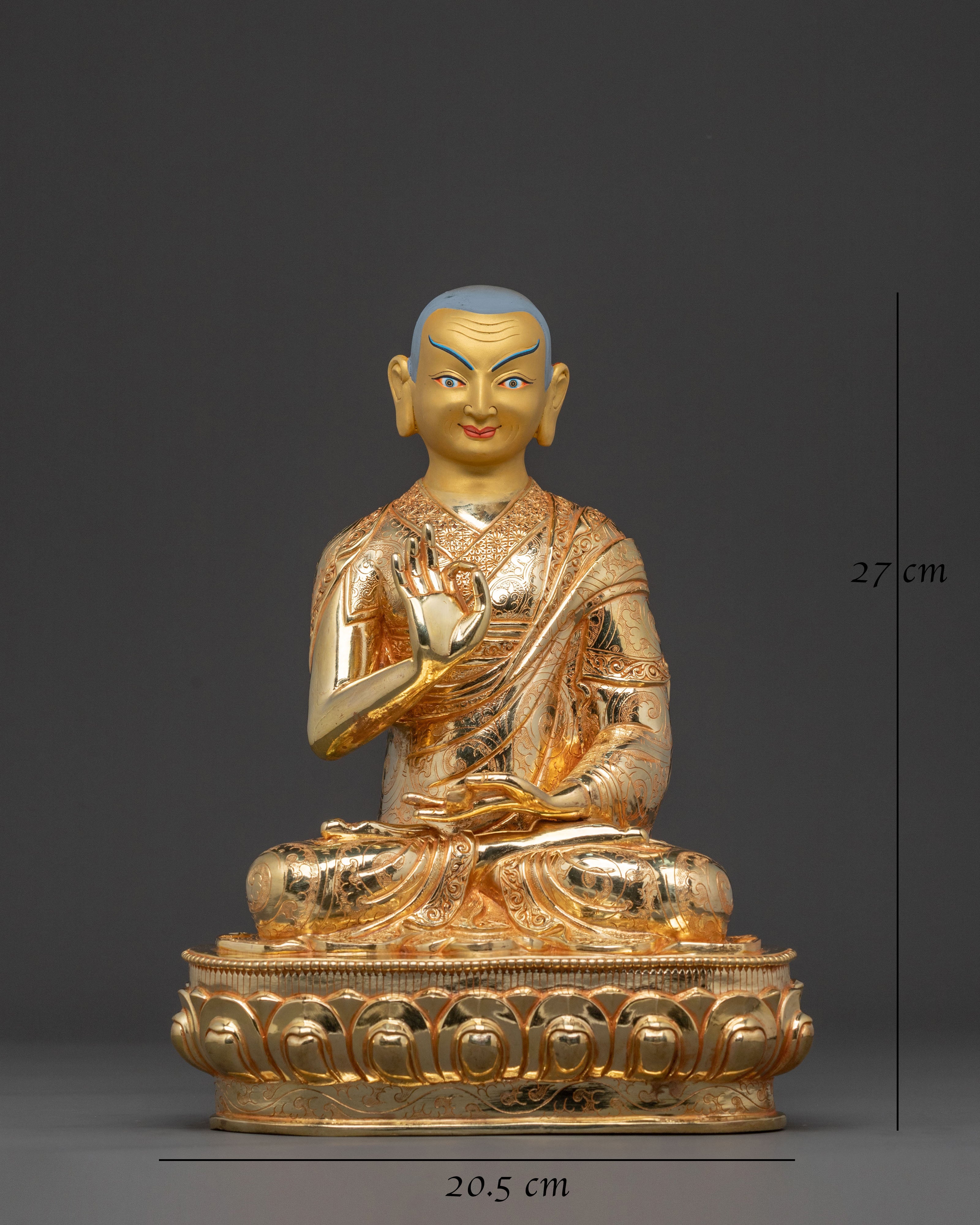 Disciples of Tsongkhapa Lineage Statue | 24k Gold Glided