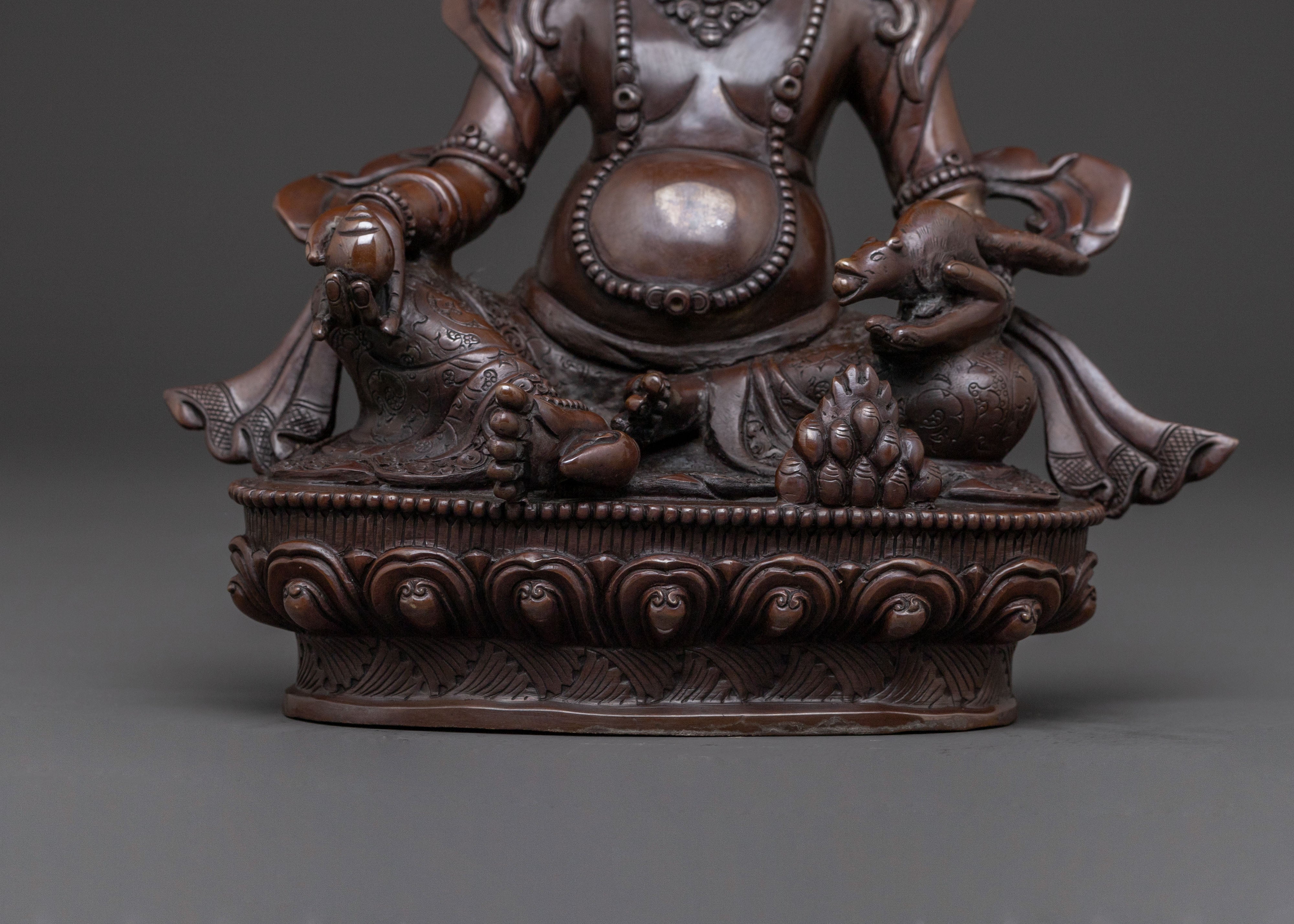 Dzambhala Statue: Oxidized Copper Statue