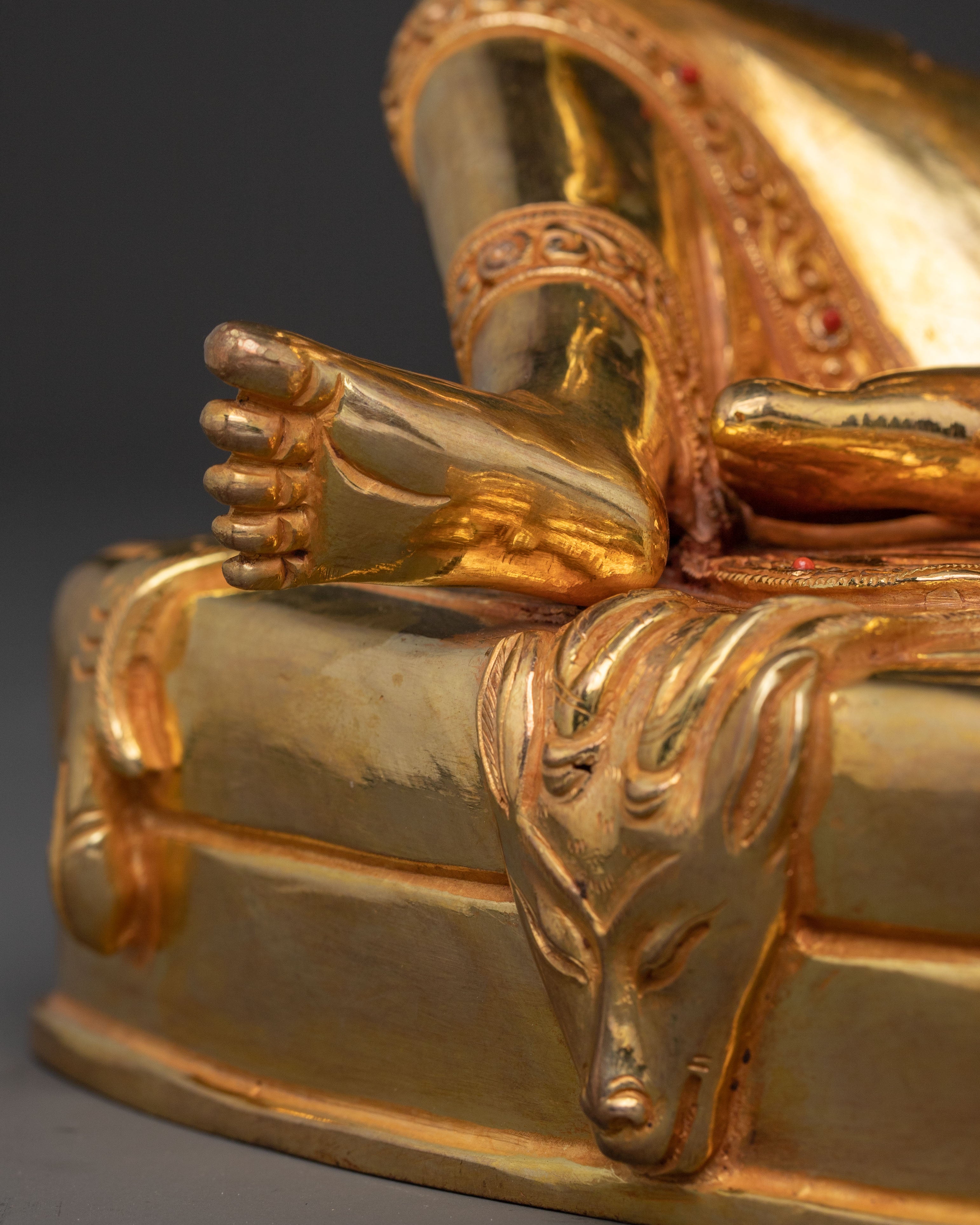 Milarepa Buddhist Statue - Handcrafted 24K Gold Gilded Copper Statue