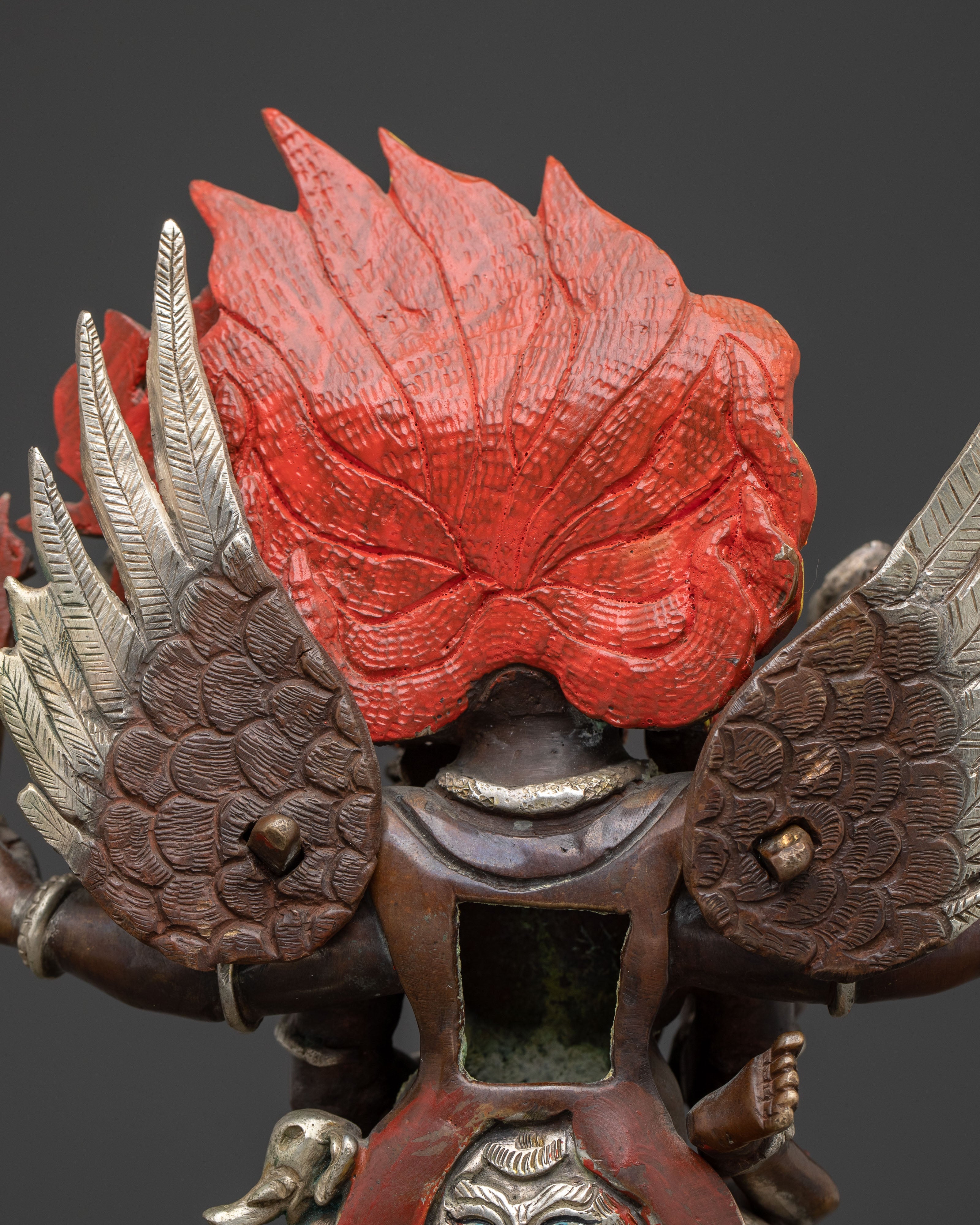 Hayagriva Vajrayana Deity - Oxidized Copper Spiritual Statue