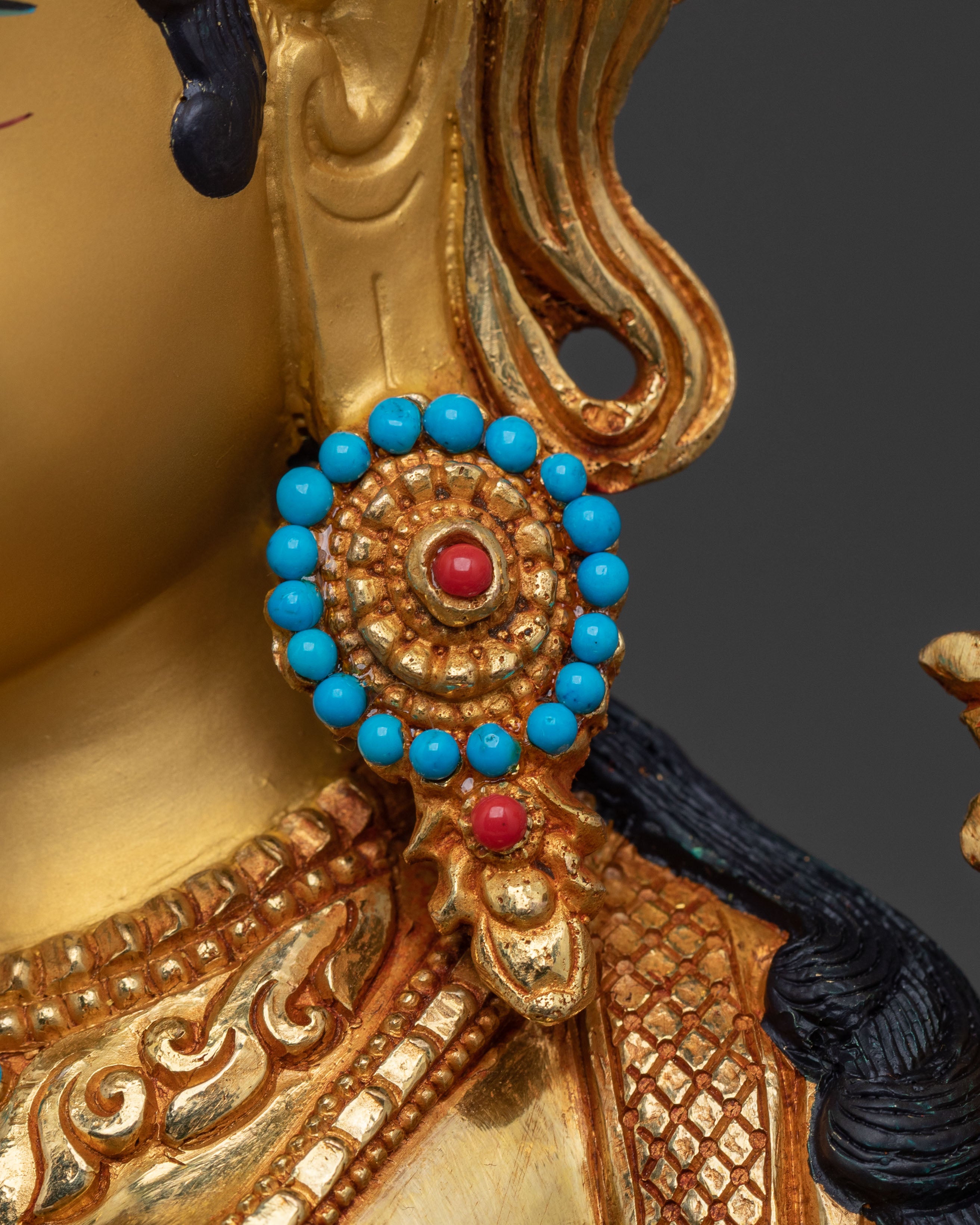 Tibetan Buddhist Goddess Green Tara Figurine | Goddess of Compassion