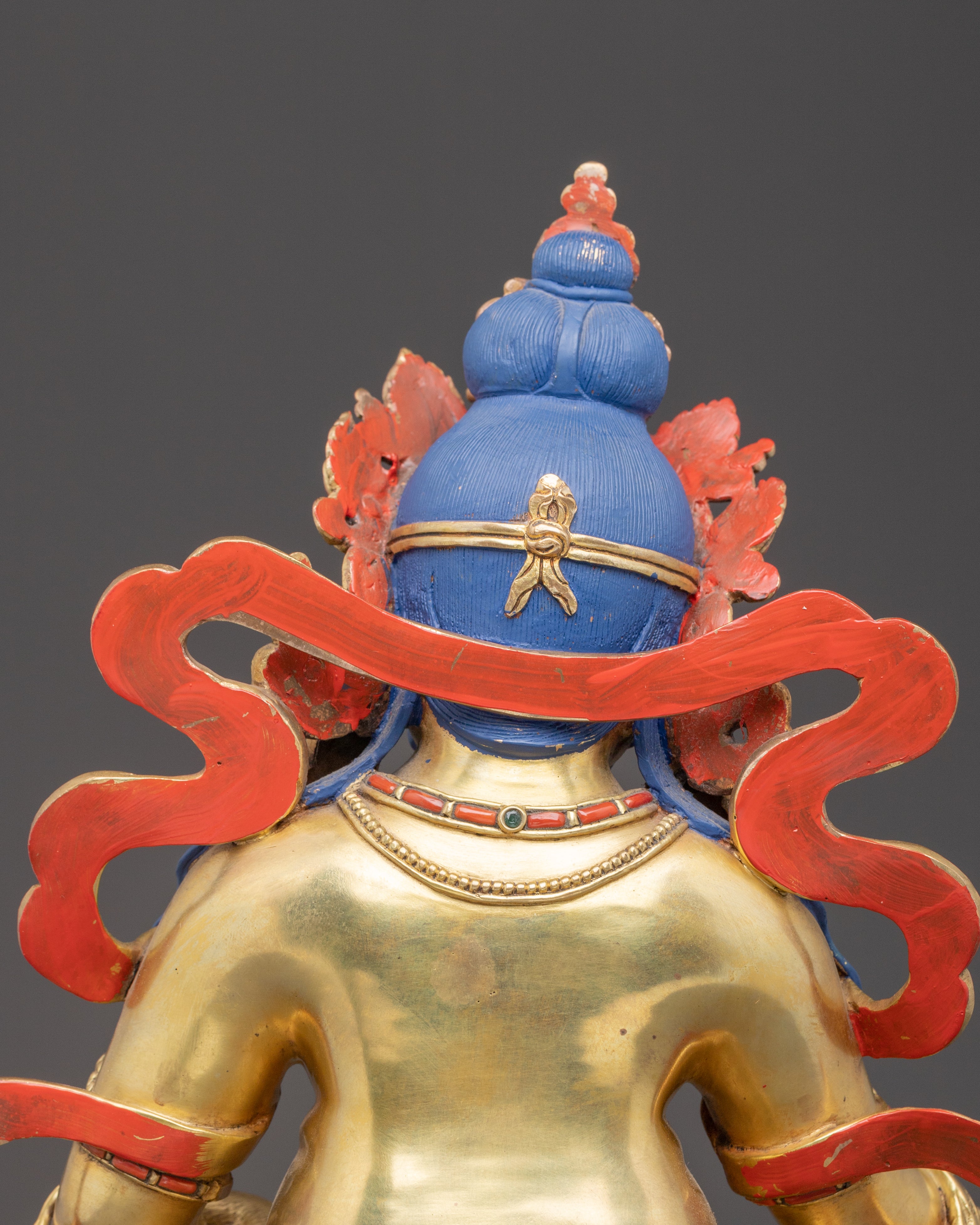 Statue of Dzambhala, Buddhist Wealth Deity | 24K Gold Gilded Wealth God