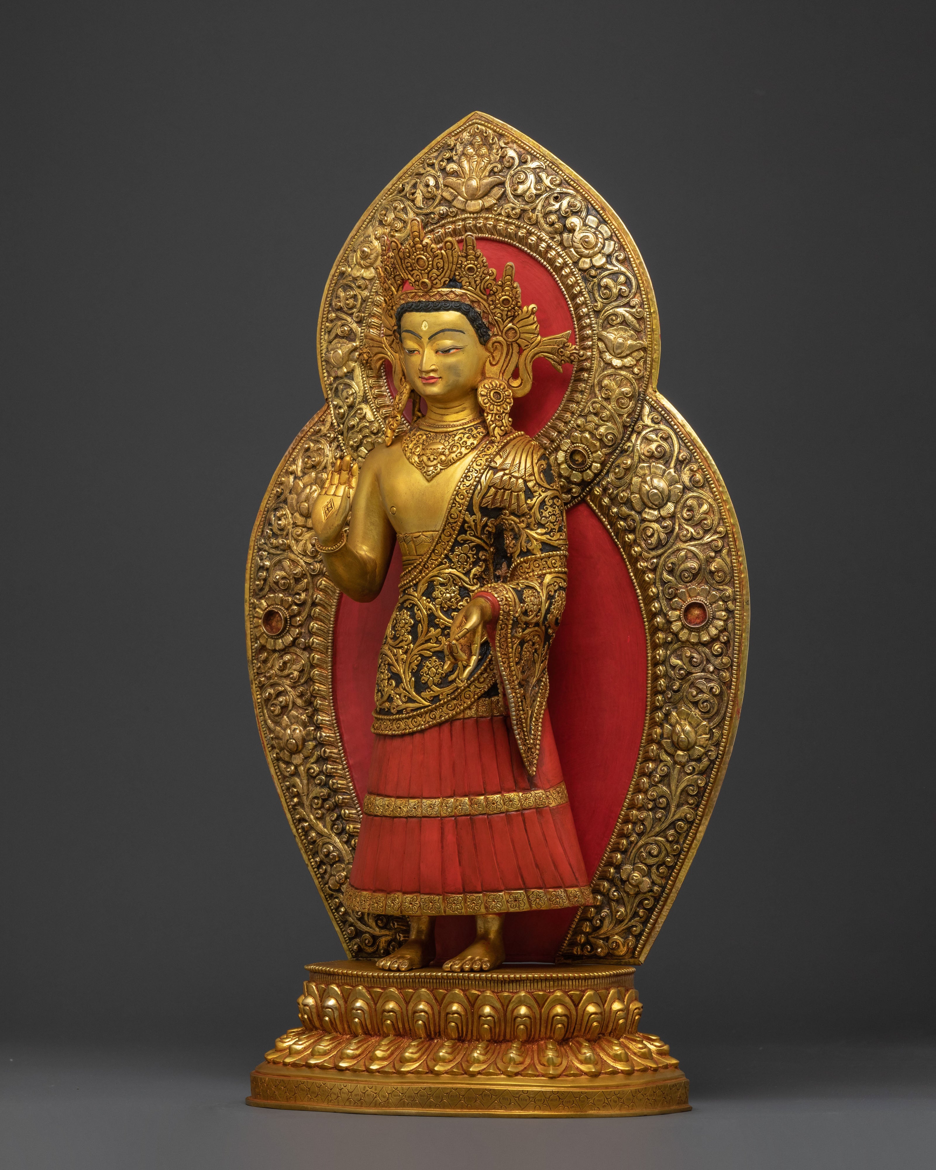 Dipankara Buddha Spiritual Golden Statue: Radiant Grace