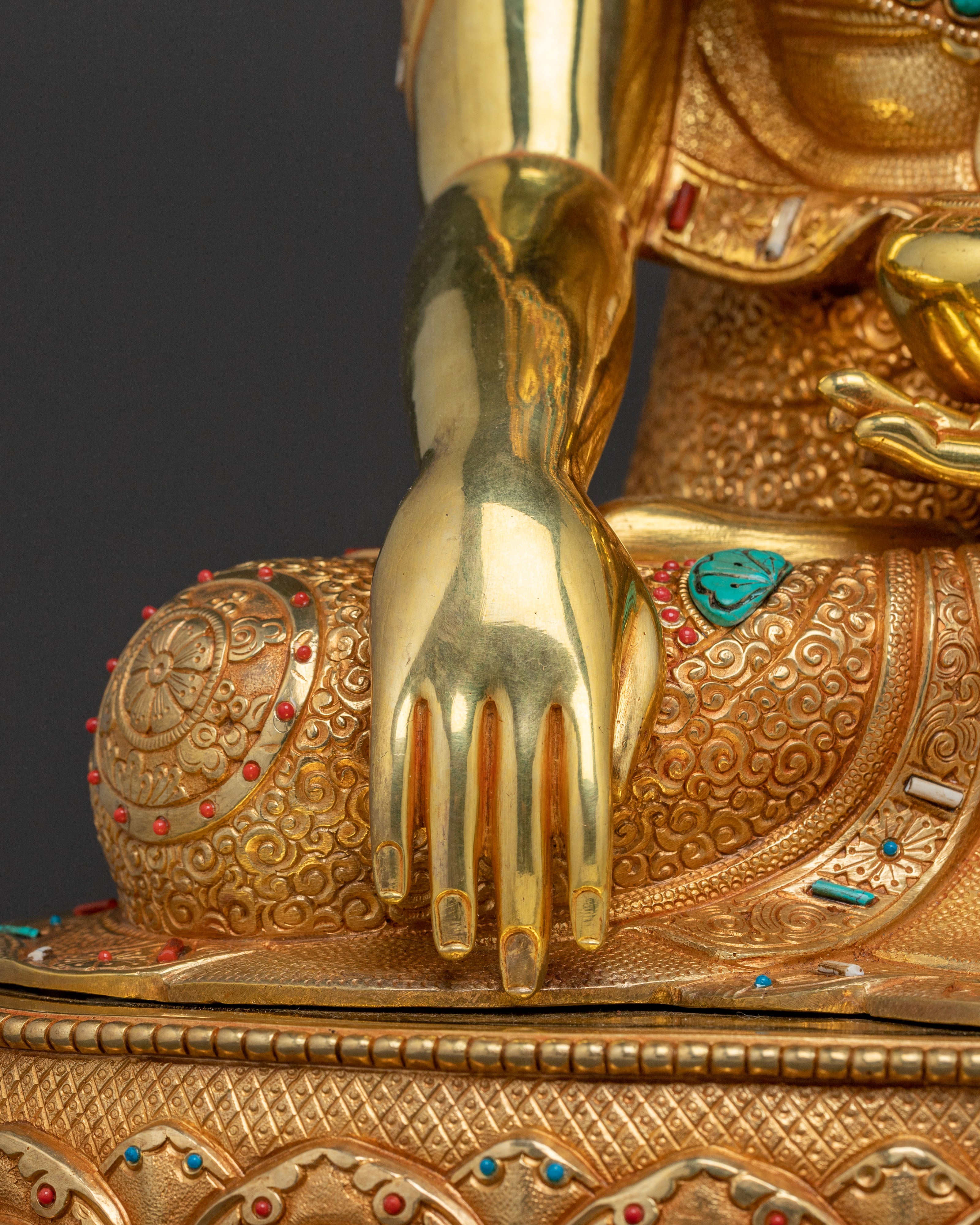 Handcrafted Crowned Shakyamuni Buddha Statue