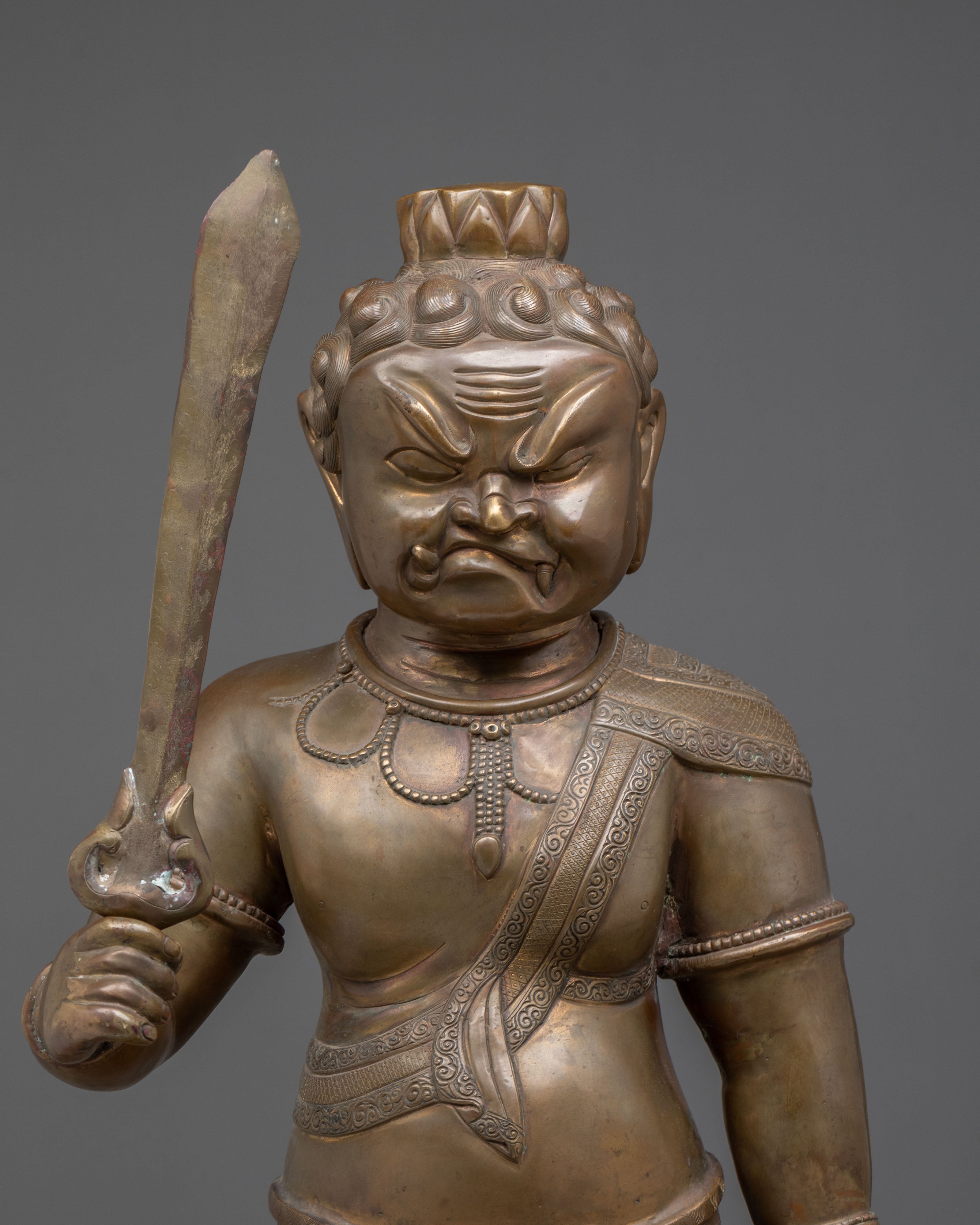 Yamraj Oxidized Copper Statue | Dharma Protector