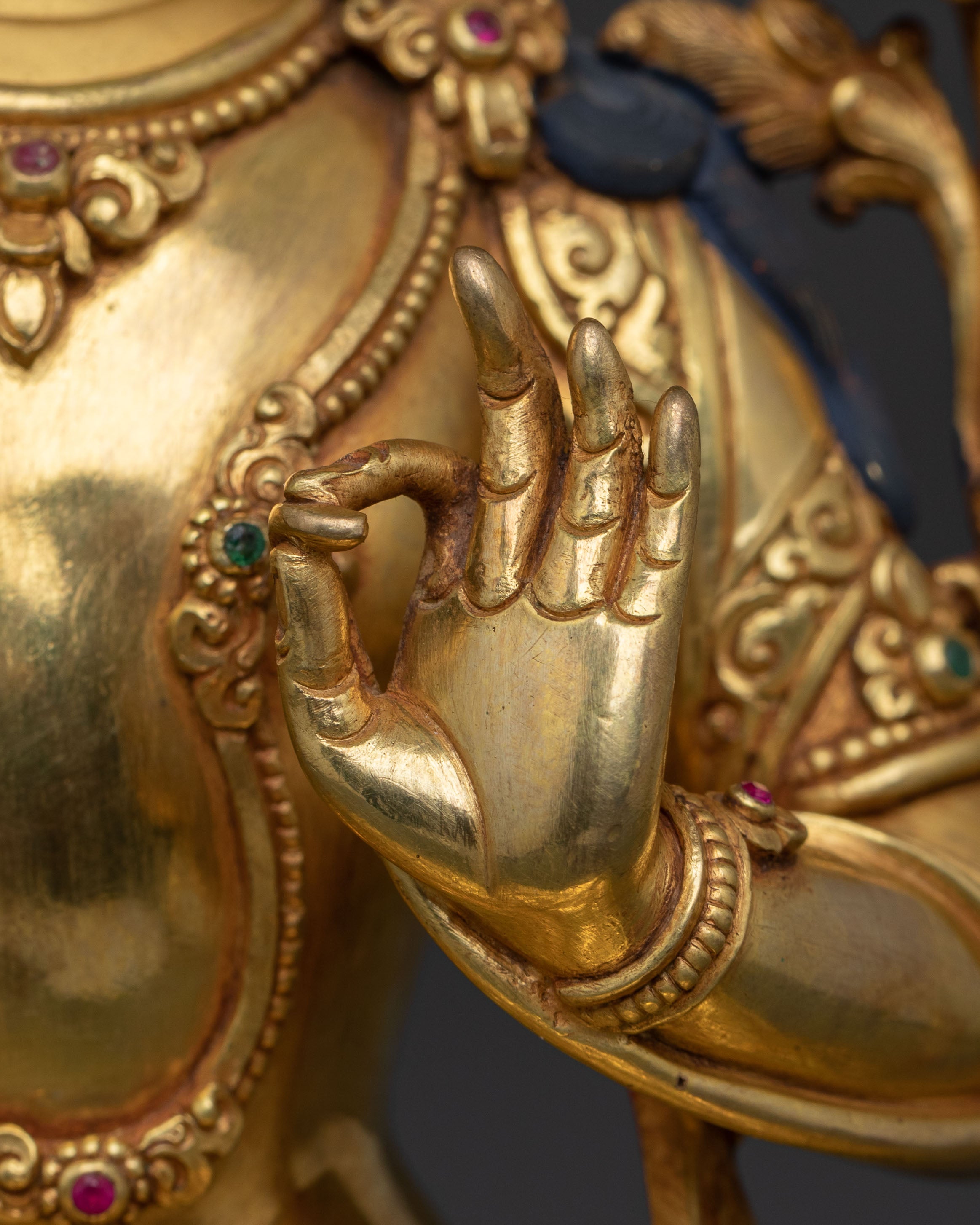 Manjushri Dharma Wisdom Statue | 24K Gold Gilded