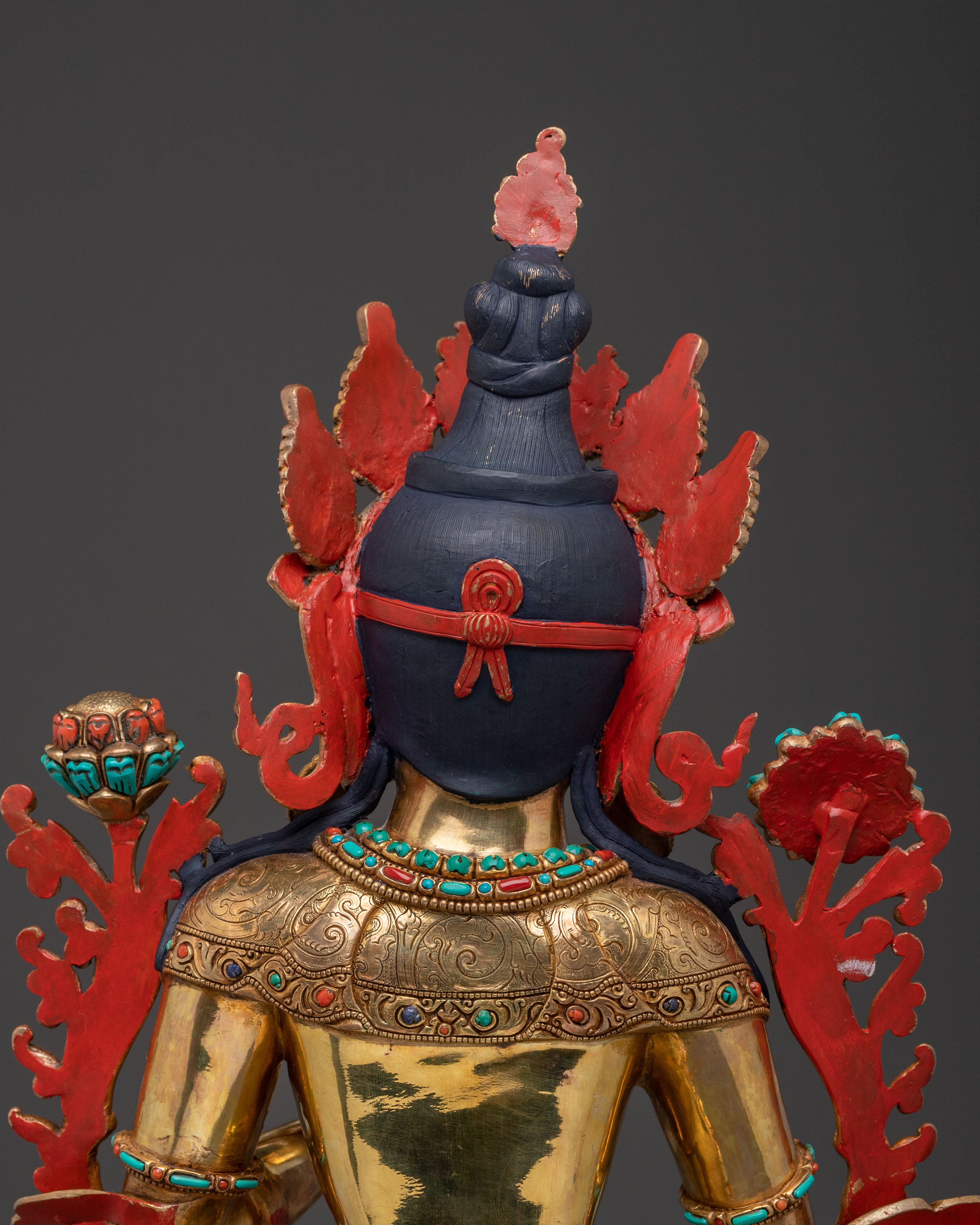 White Tara Blessing Statue | 24K Gold Gilded Figure