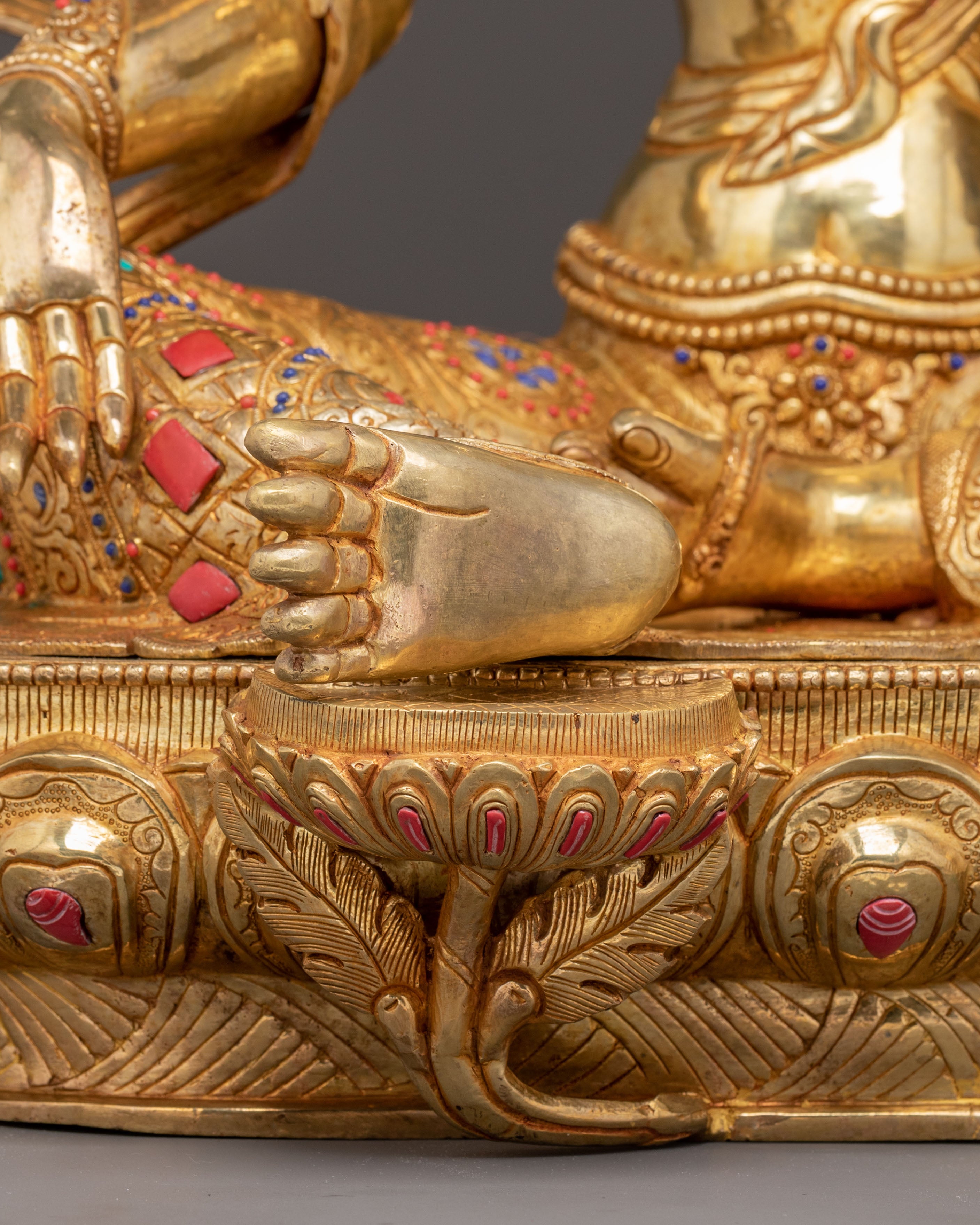 Handmade Serene Sculpture of Mother Green Tara