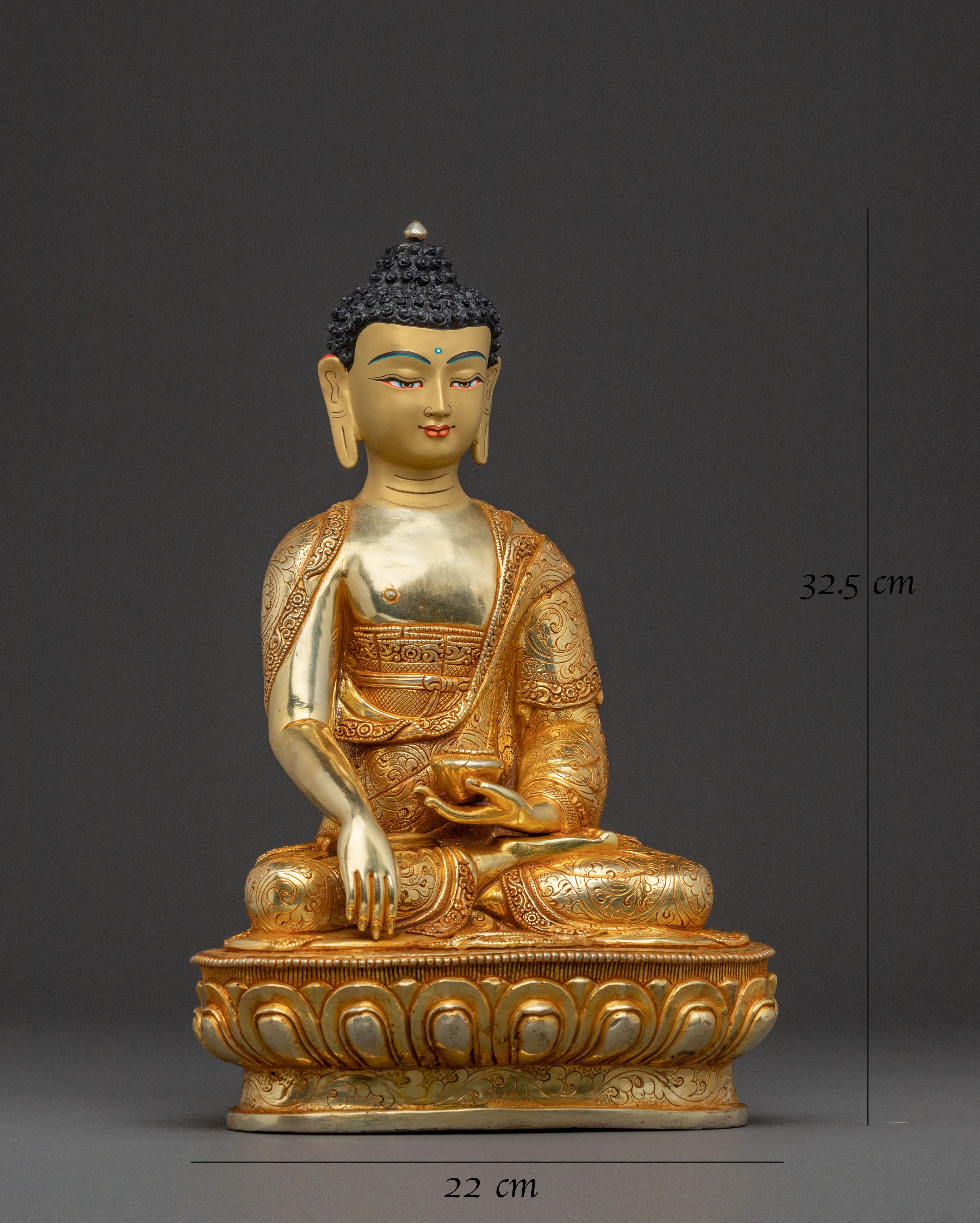 Shakyamuni Buddha Statue: Gilded Meditation Decor