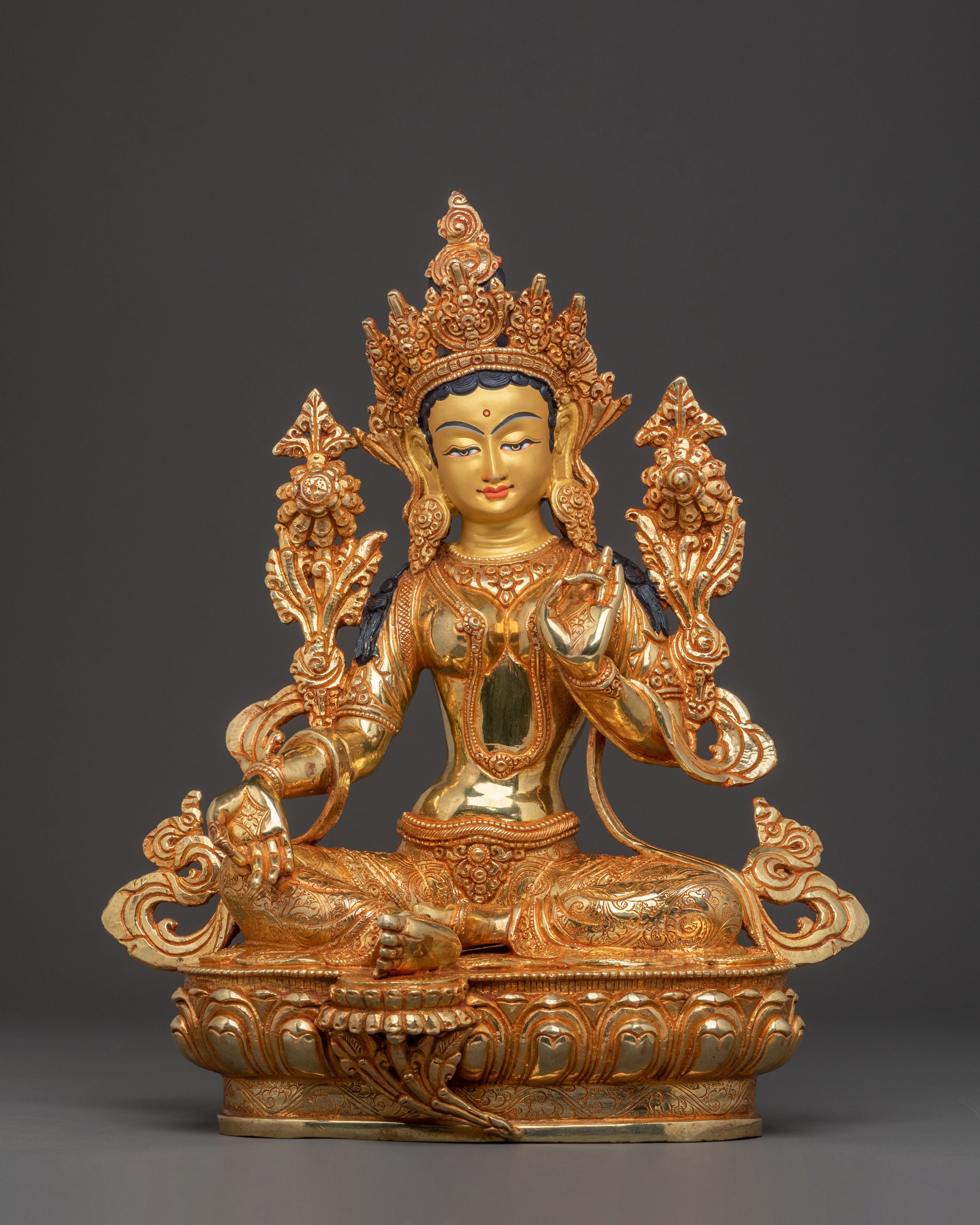 Handcrafted Goddess of Protection Green Tara Statue