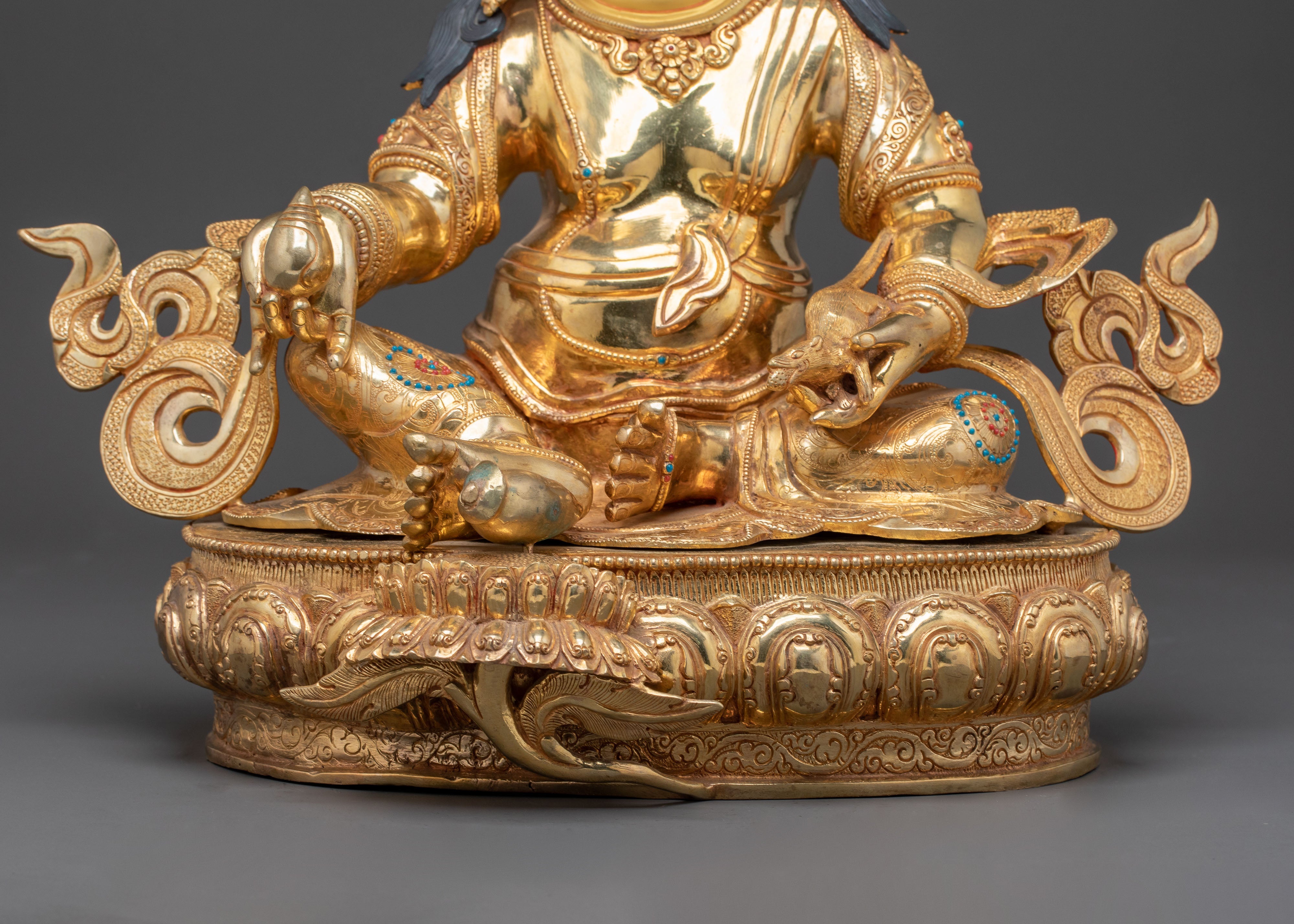 Handcrafted Dzambhala Golden Statue | Spiritual Decor