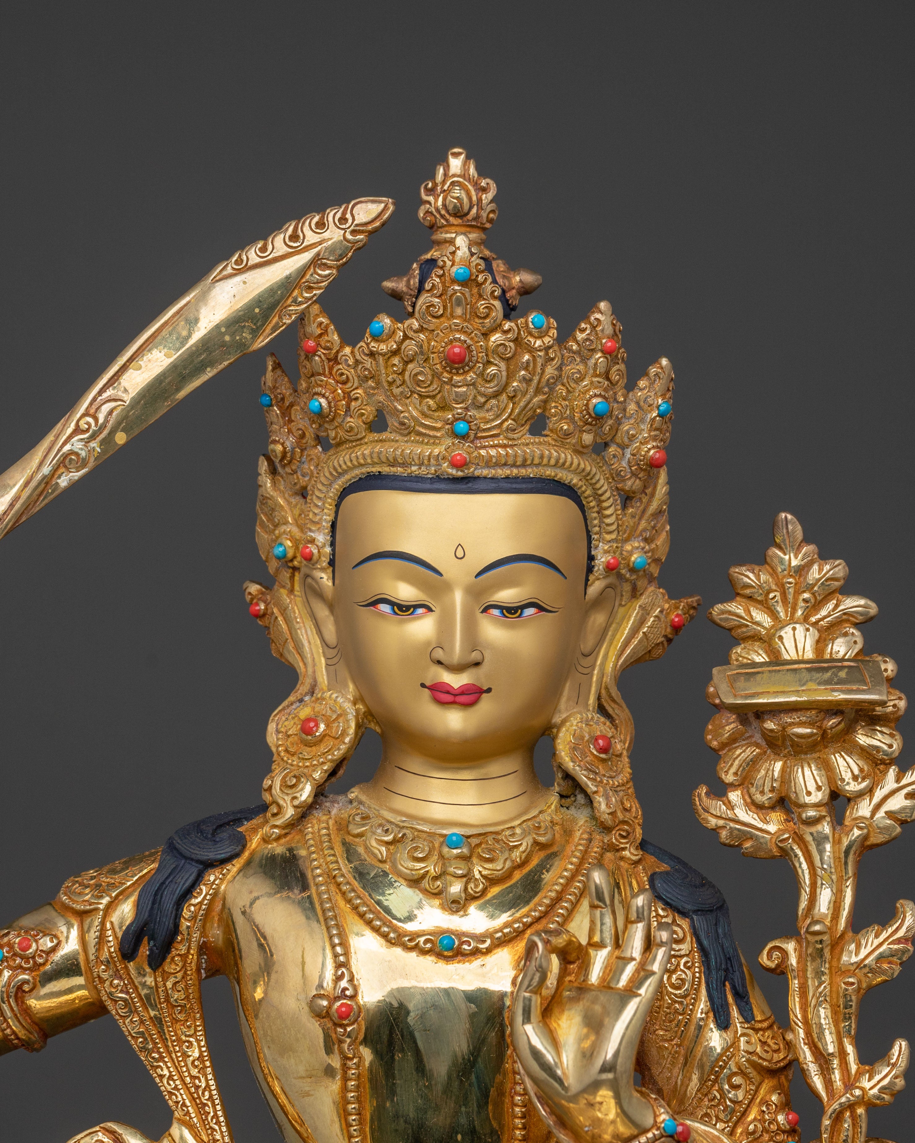 Wisdom Buddha Manjushri Statue | Enlightened Wisdom Altar Decor