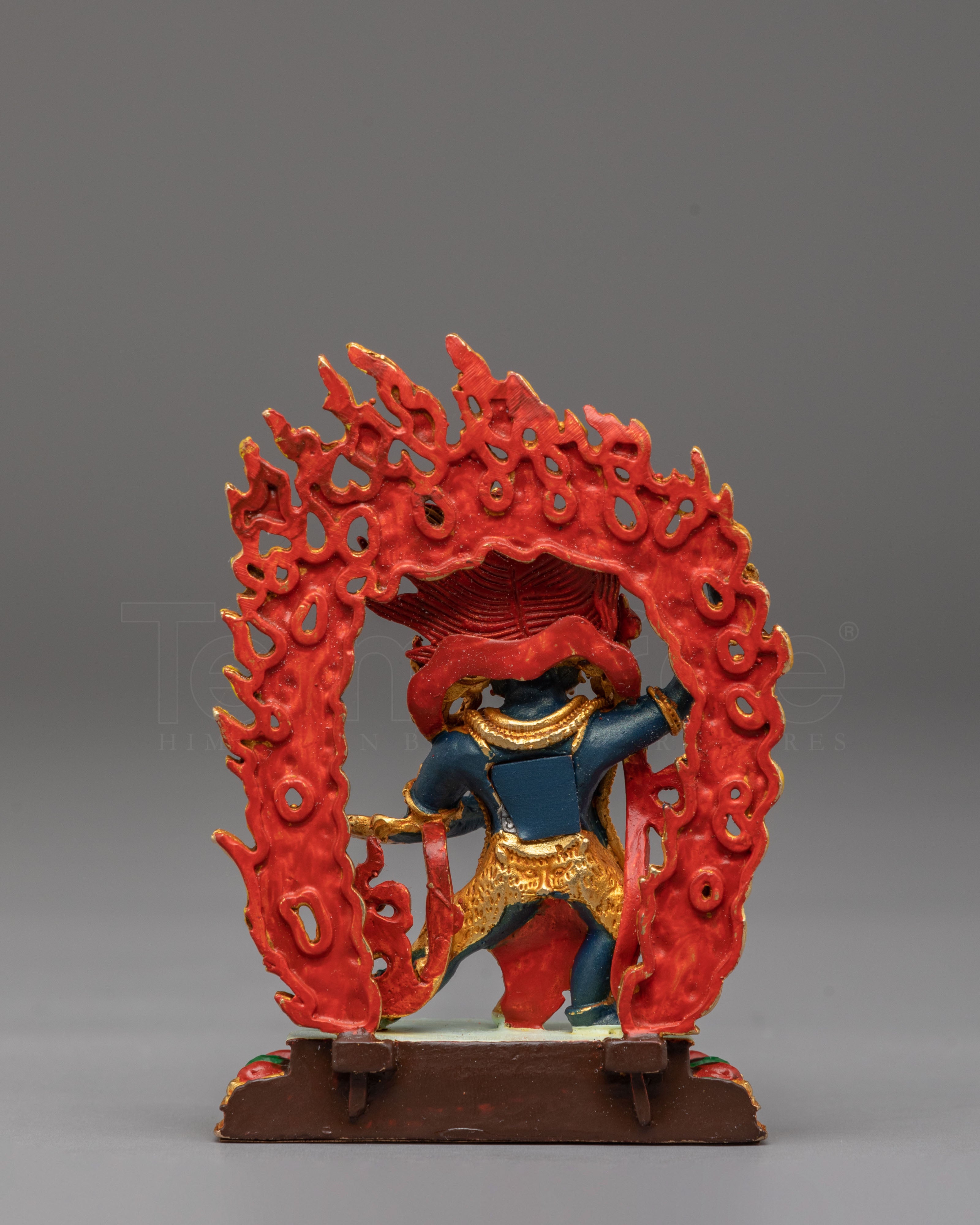 Handcrafted Vajrapani Golden Statue | Tibetan Protector Deity