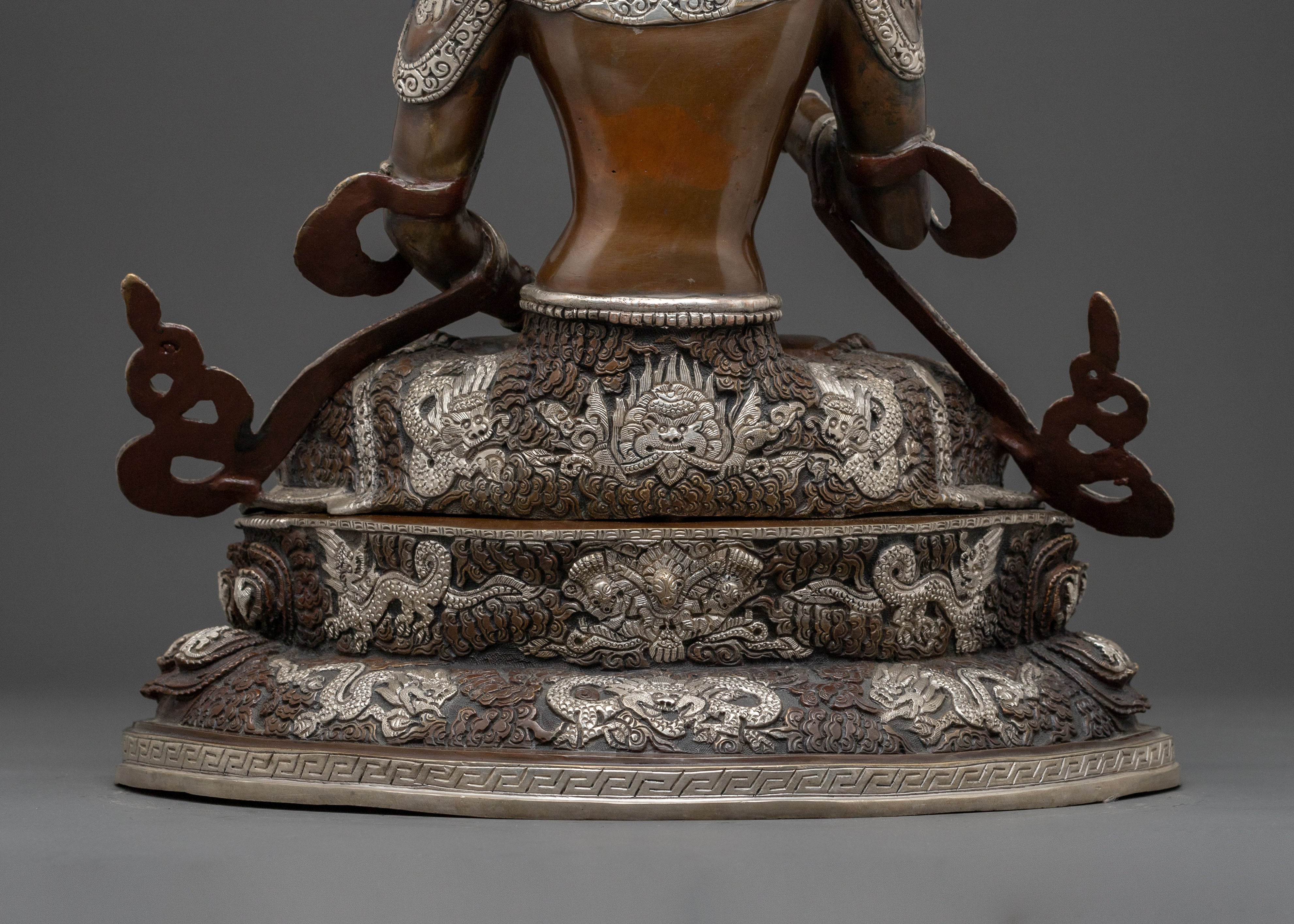 Vajrasattva Statue for Decor: Oxidized Copper Art