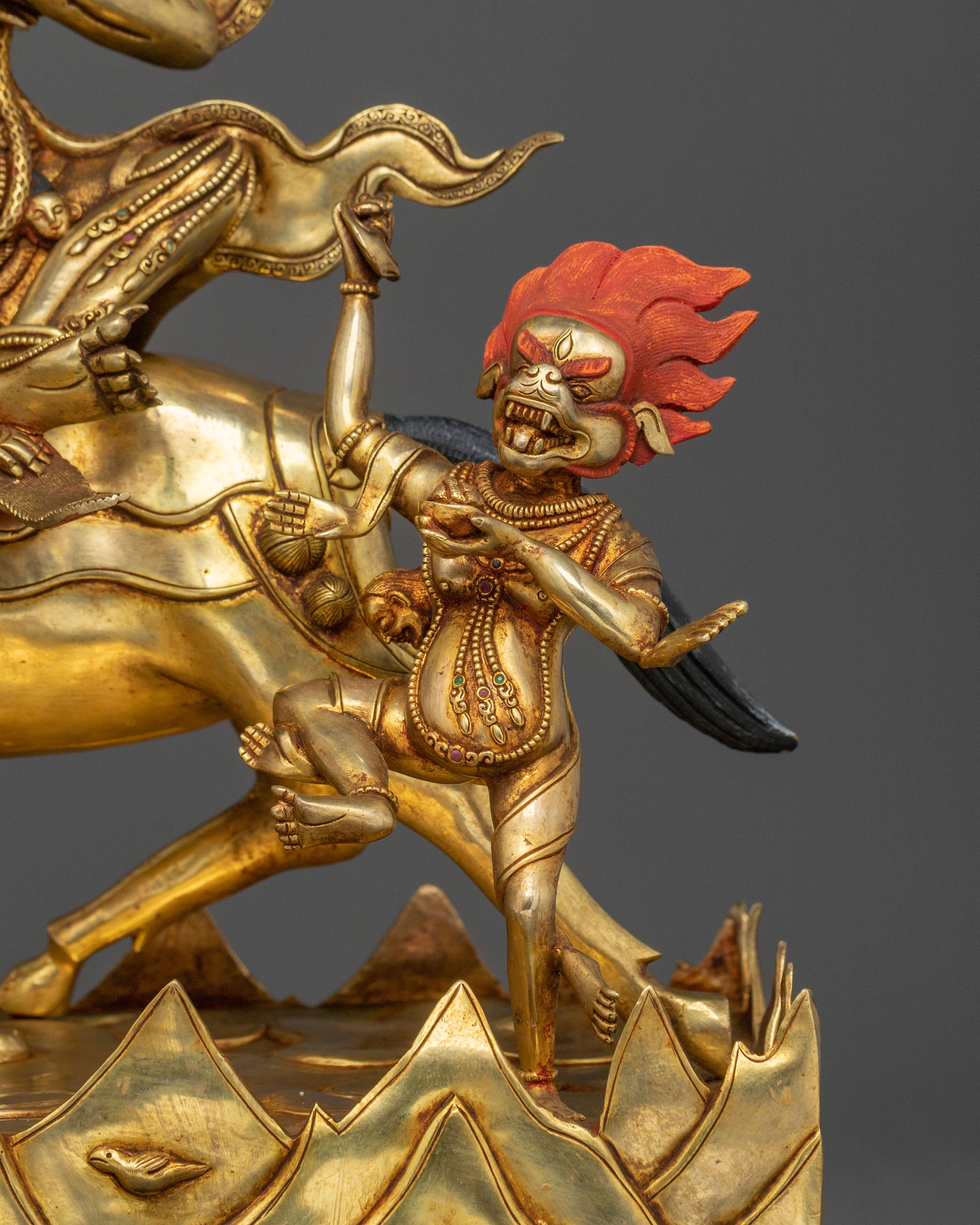 Palden Lhamo Wrathful Figure: Masterfully Gilded Protector