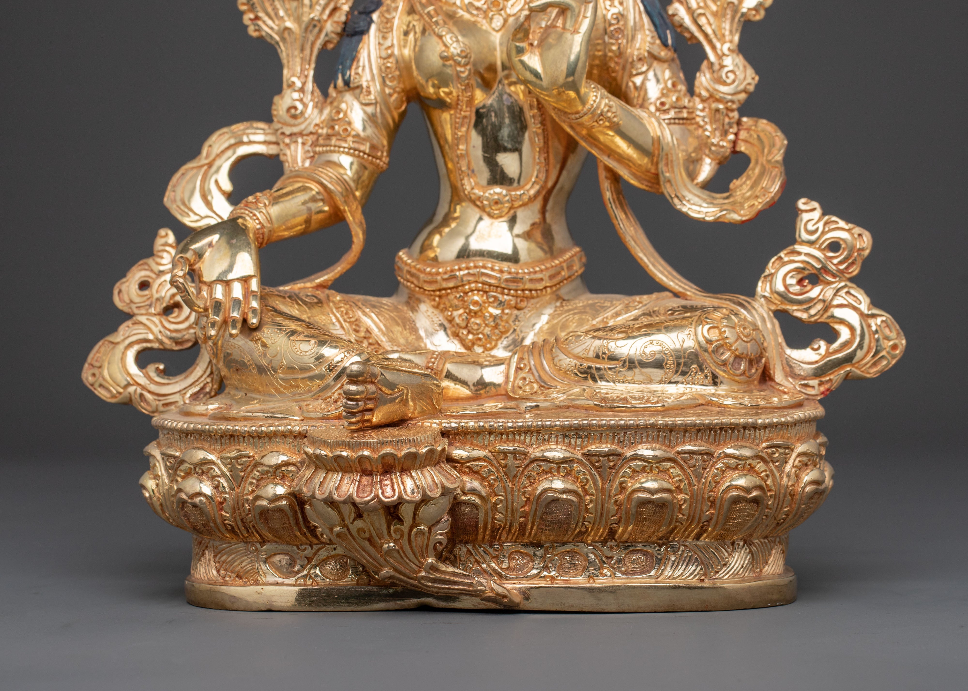 Mother Green Tara | 24K Gold Gilded Sculpture