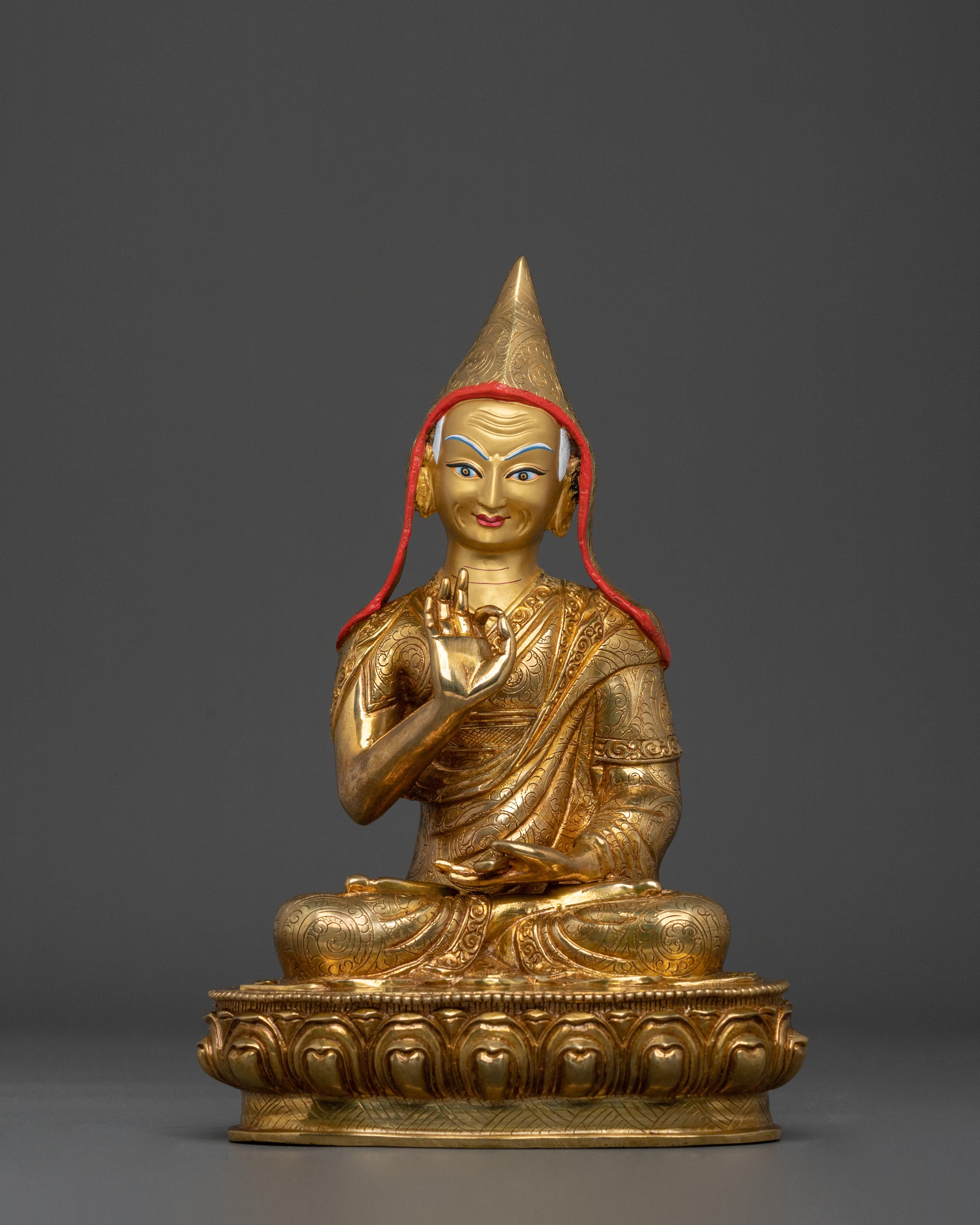 Tsongkhapa with Disciples Buddhist Statue | Founder of Gelug Tradition
