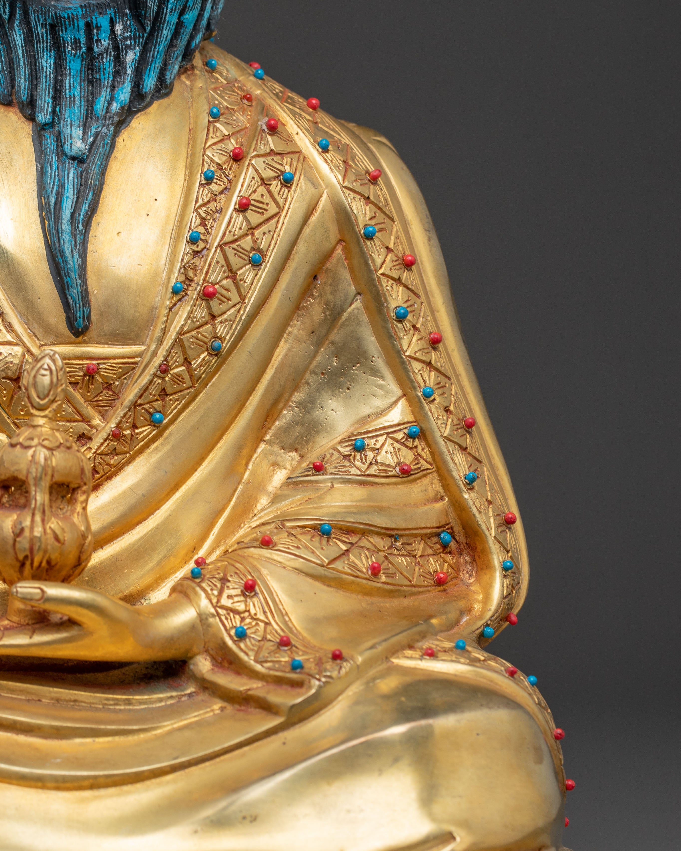 Guru Shapdum Golden Handmade Statue | Traditional Himalayan Art