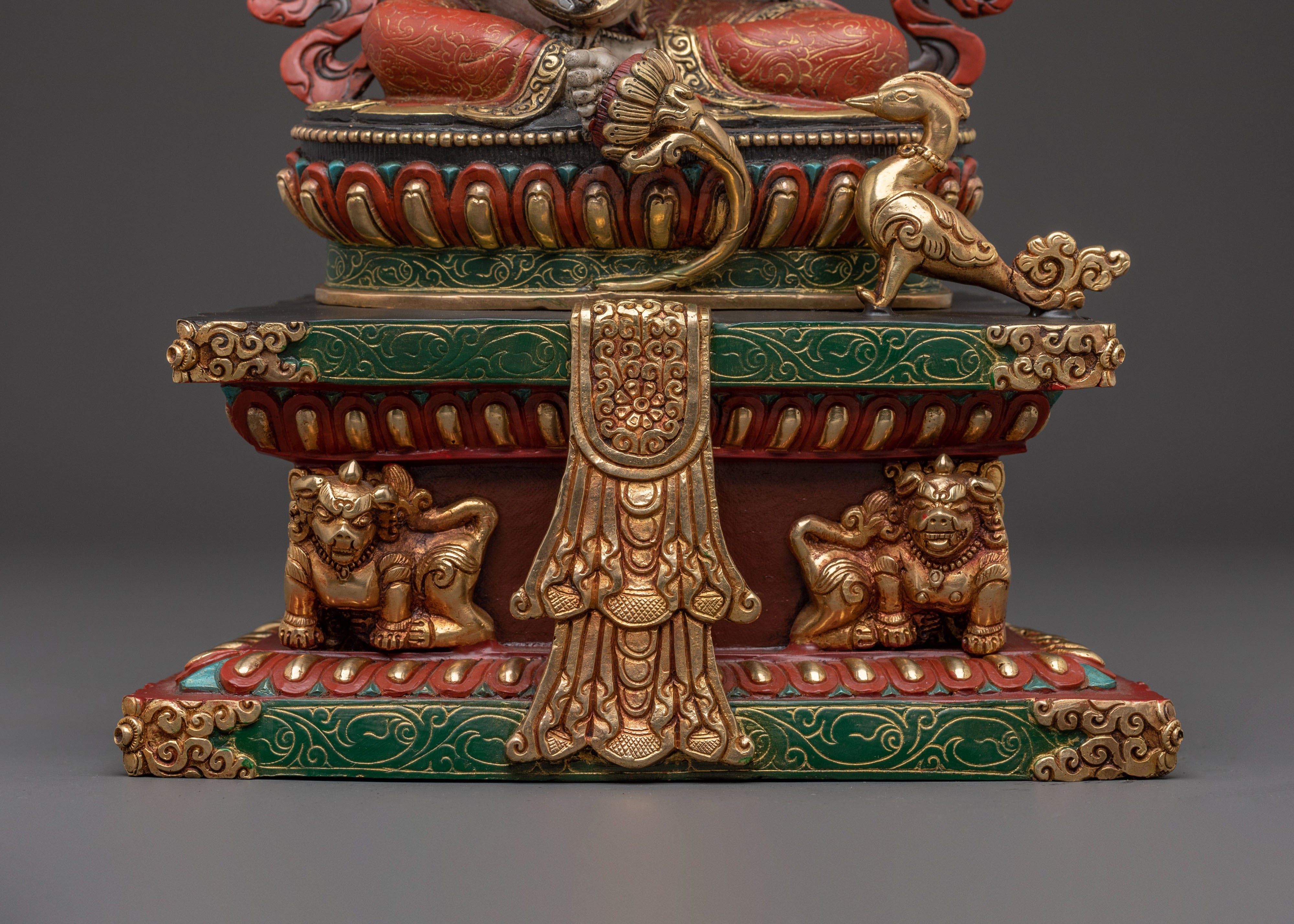 Goddess Saraswati Statue on Throne | Knowledge Icon