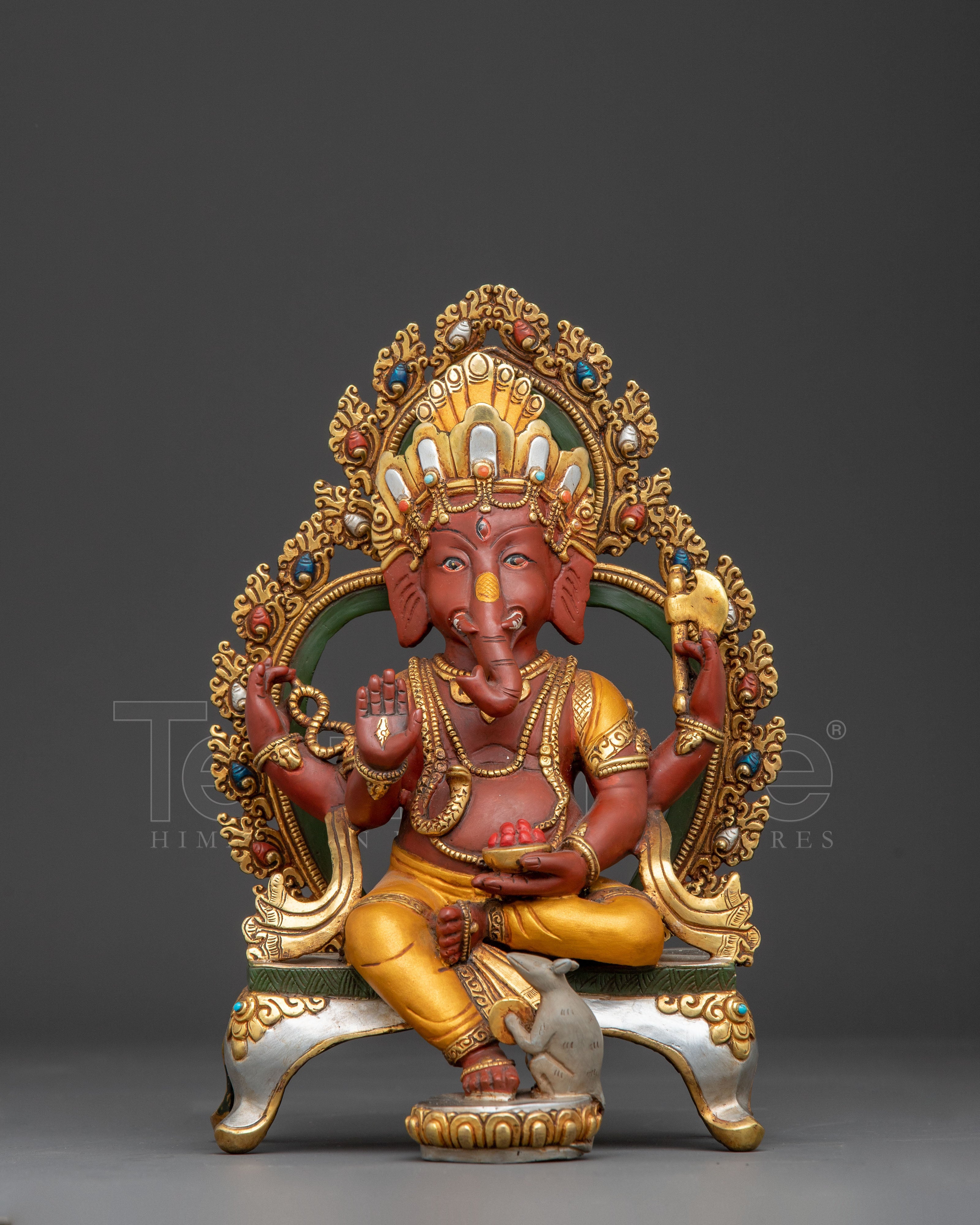 Golden Statue of Lord Ganesha | Spiritual Decor for Meditation