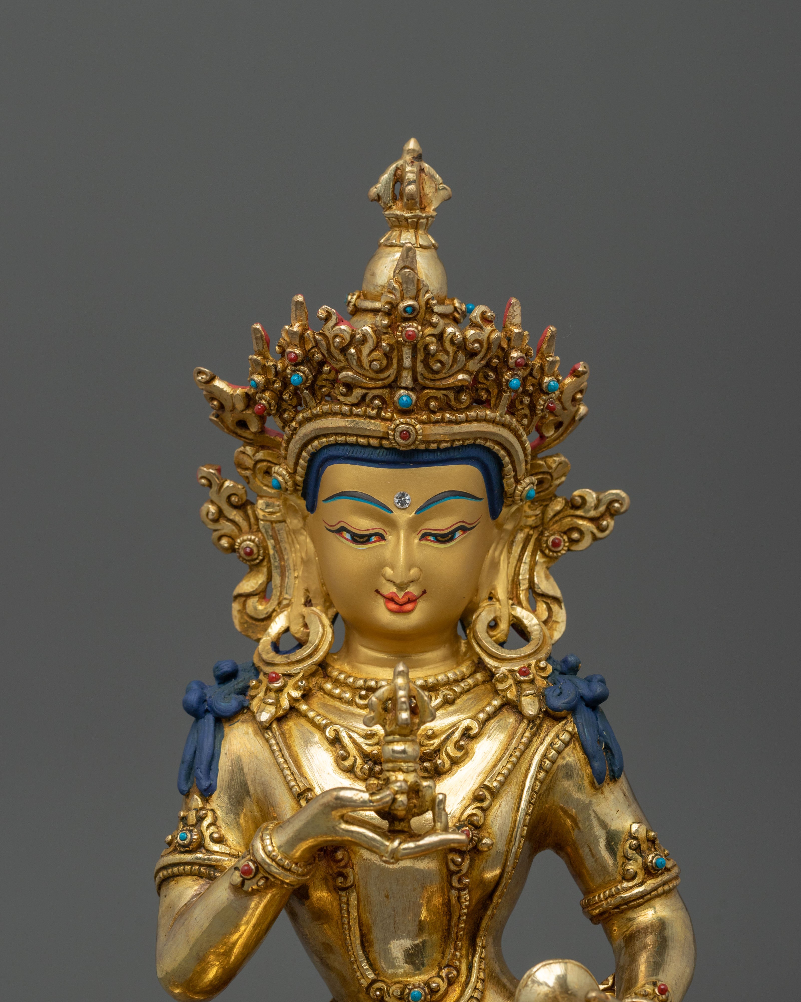 Vajrasattva Handcrafted 24K Gold Gilded Statue