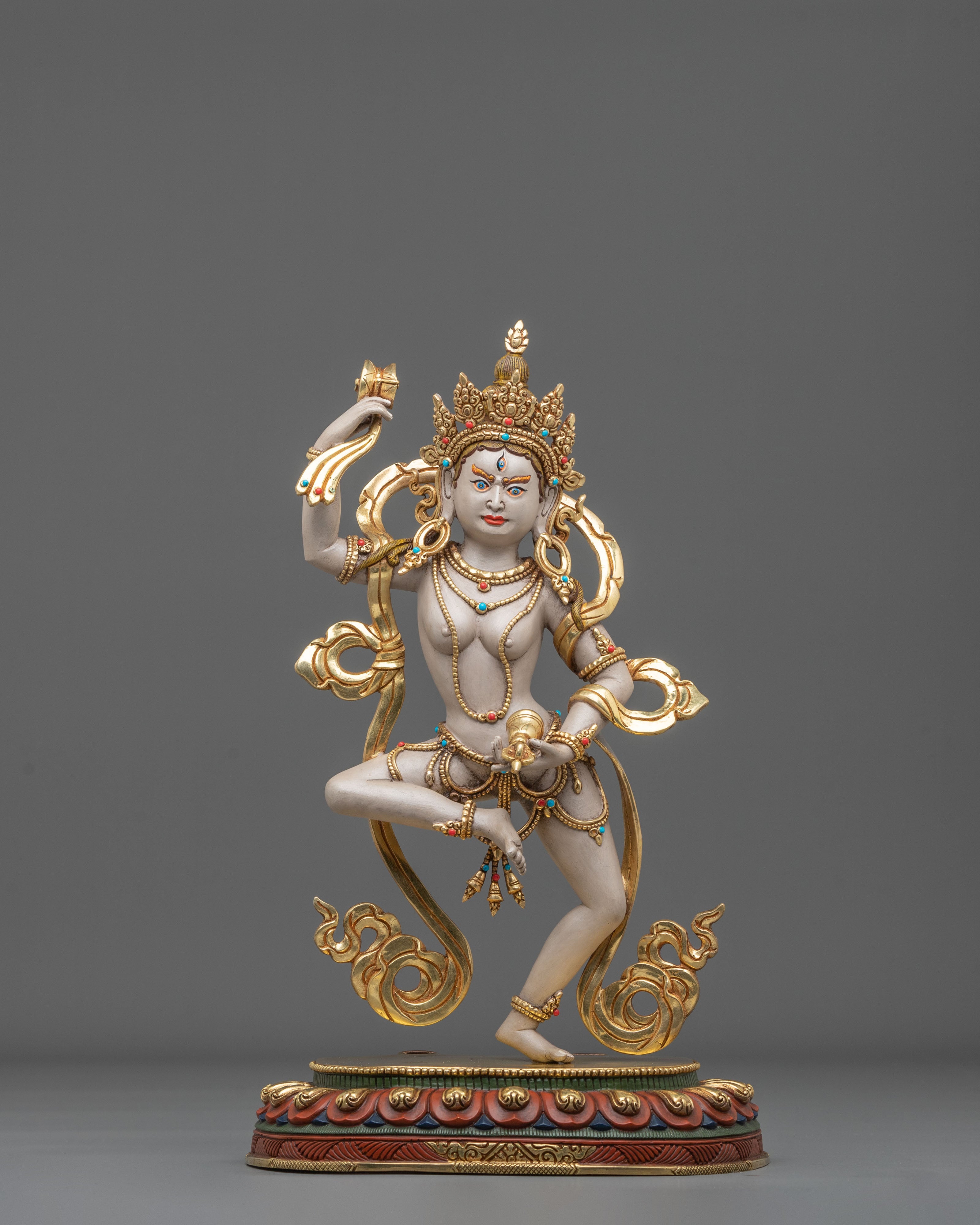 Copper Machig Labdron Statue with Gold and Acrylic Painting | Tantric Wisdom