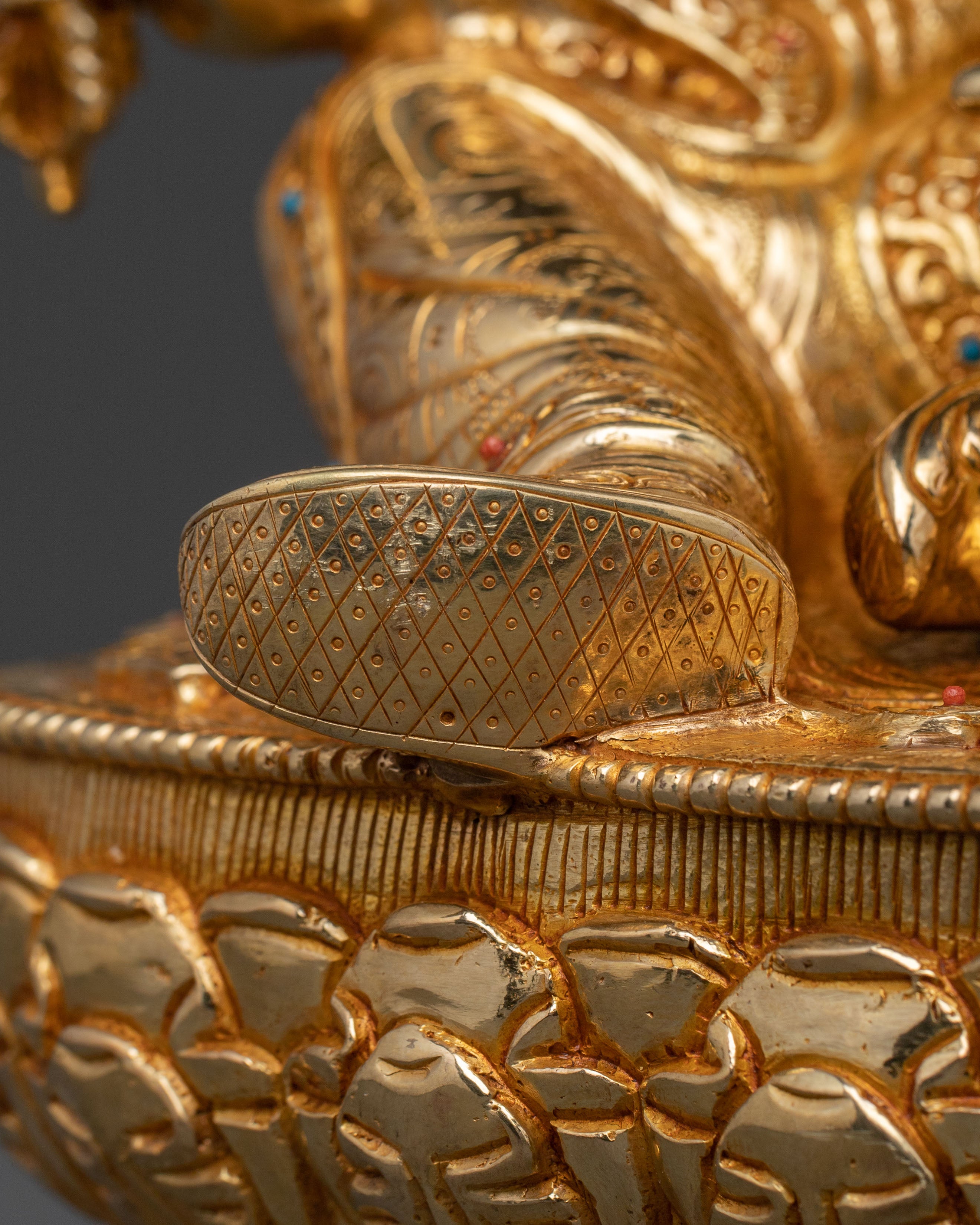 Guru Rinpoche Statue: 24K Gold Gilded Tantric Master