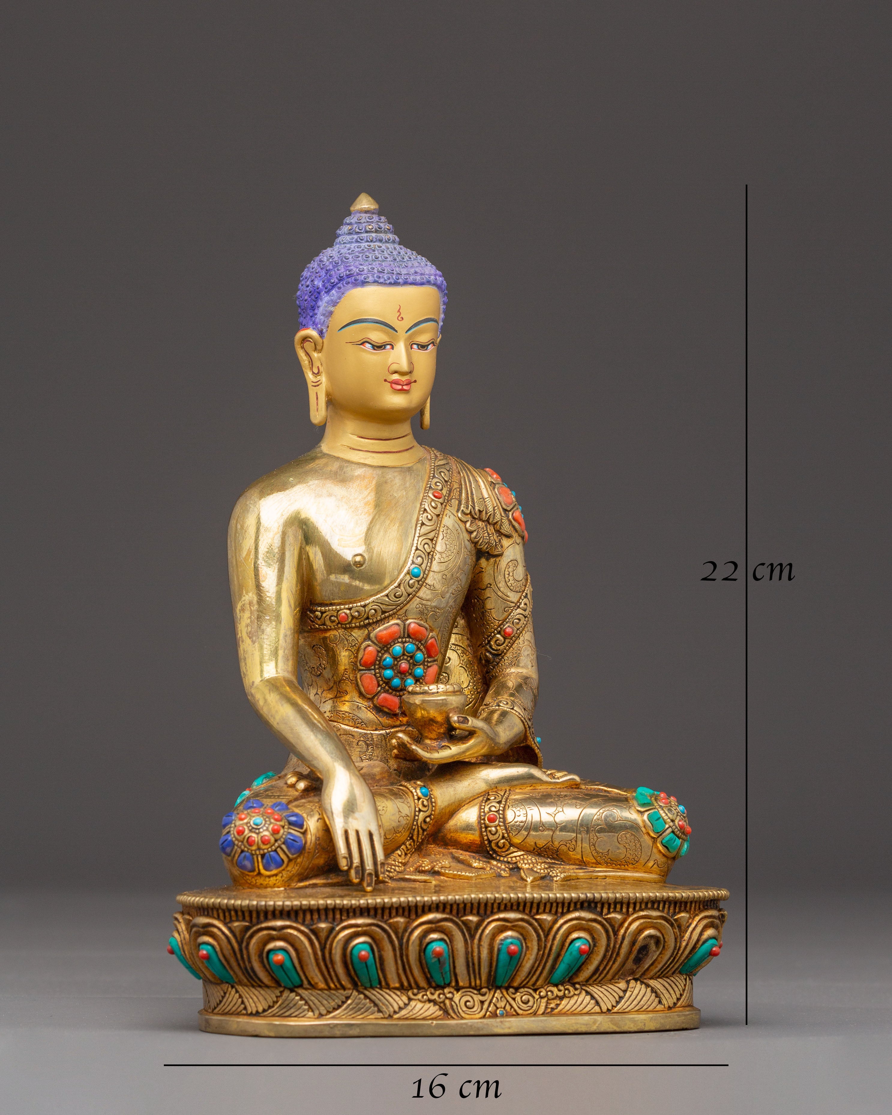 Handmade Golden Historical Shakyamuni Buddha Statue