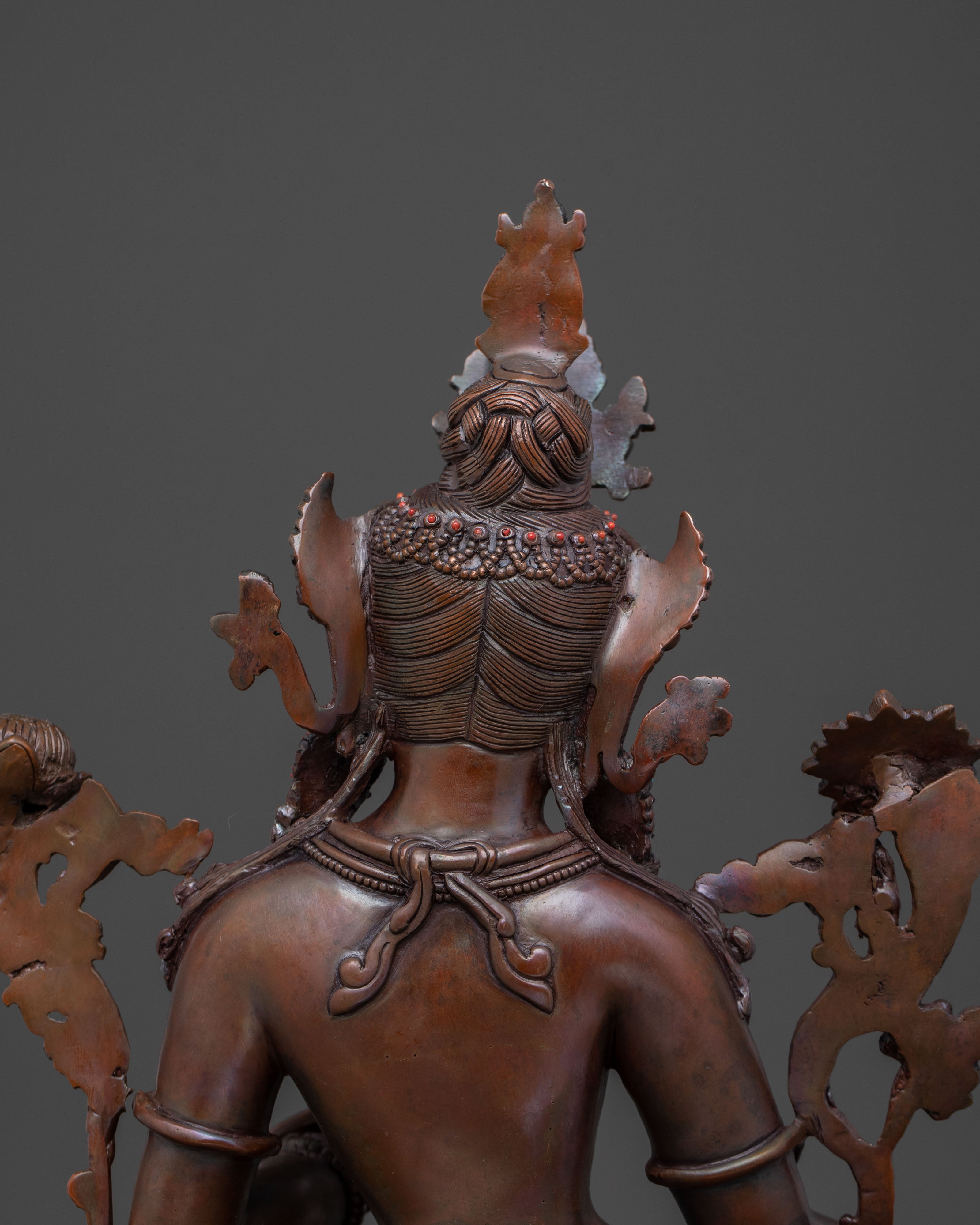Mother Green Tara Oxidized Copper Statue