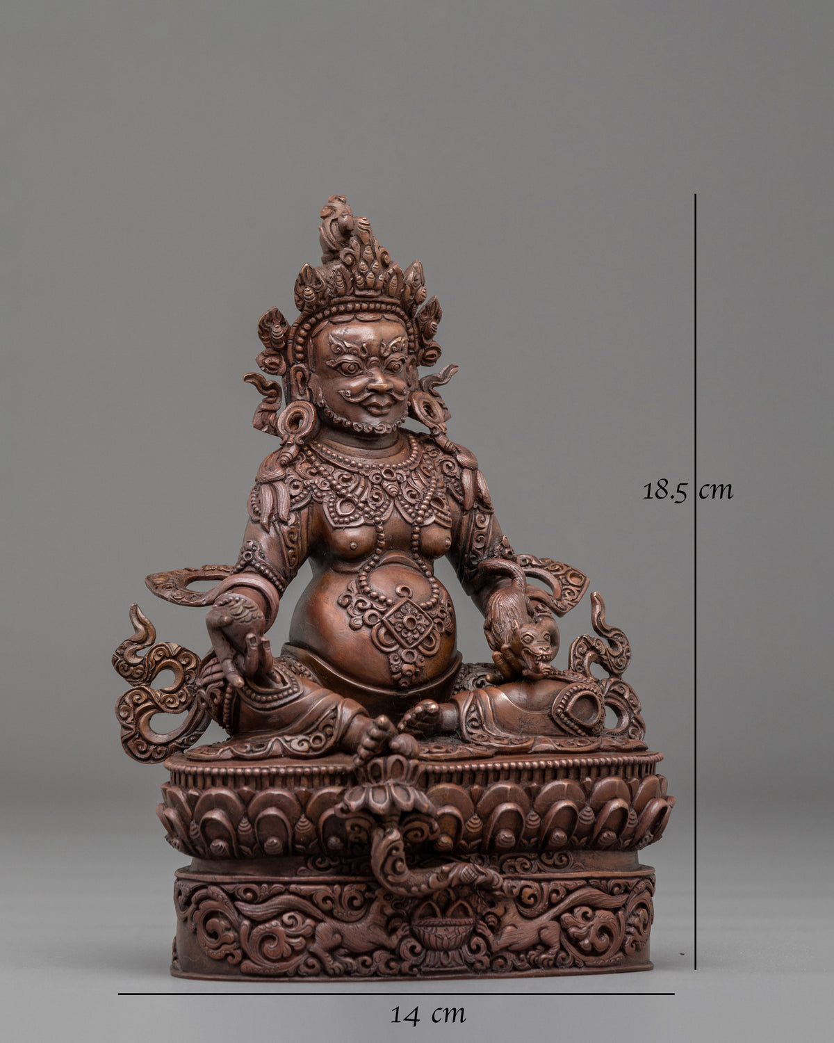 Dzambhala Oxidized Statue | Buddhist God of Wealth