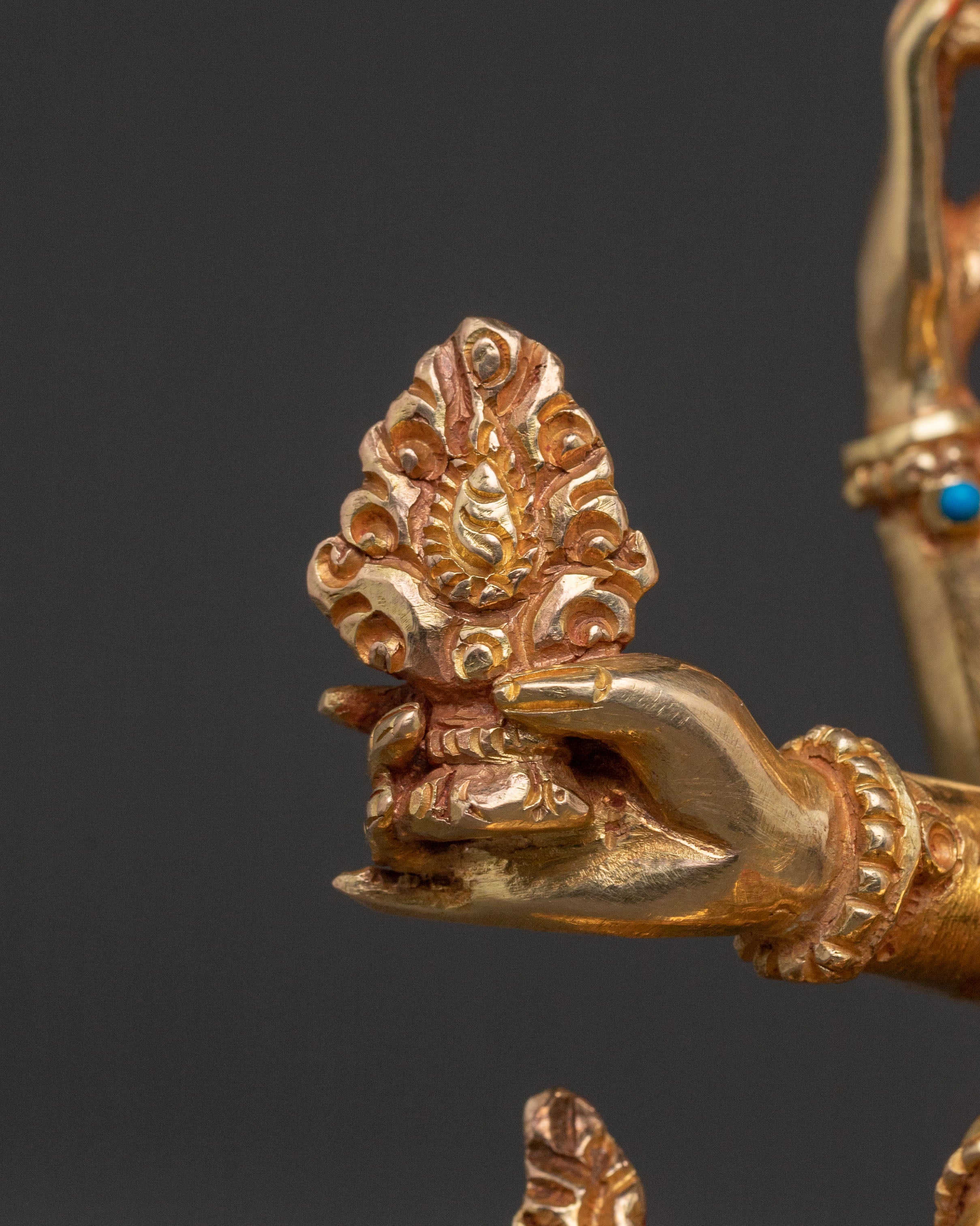 Vasudhara Goddess Statue | 24K Gold Gilded Figure