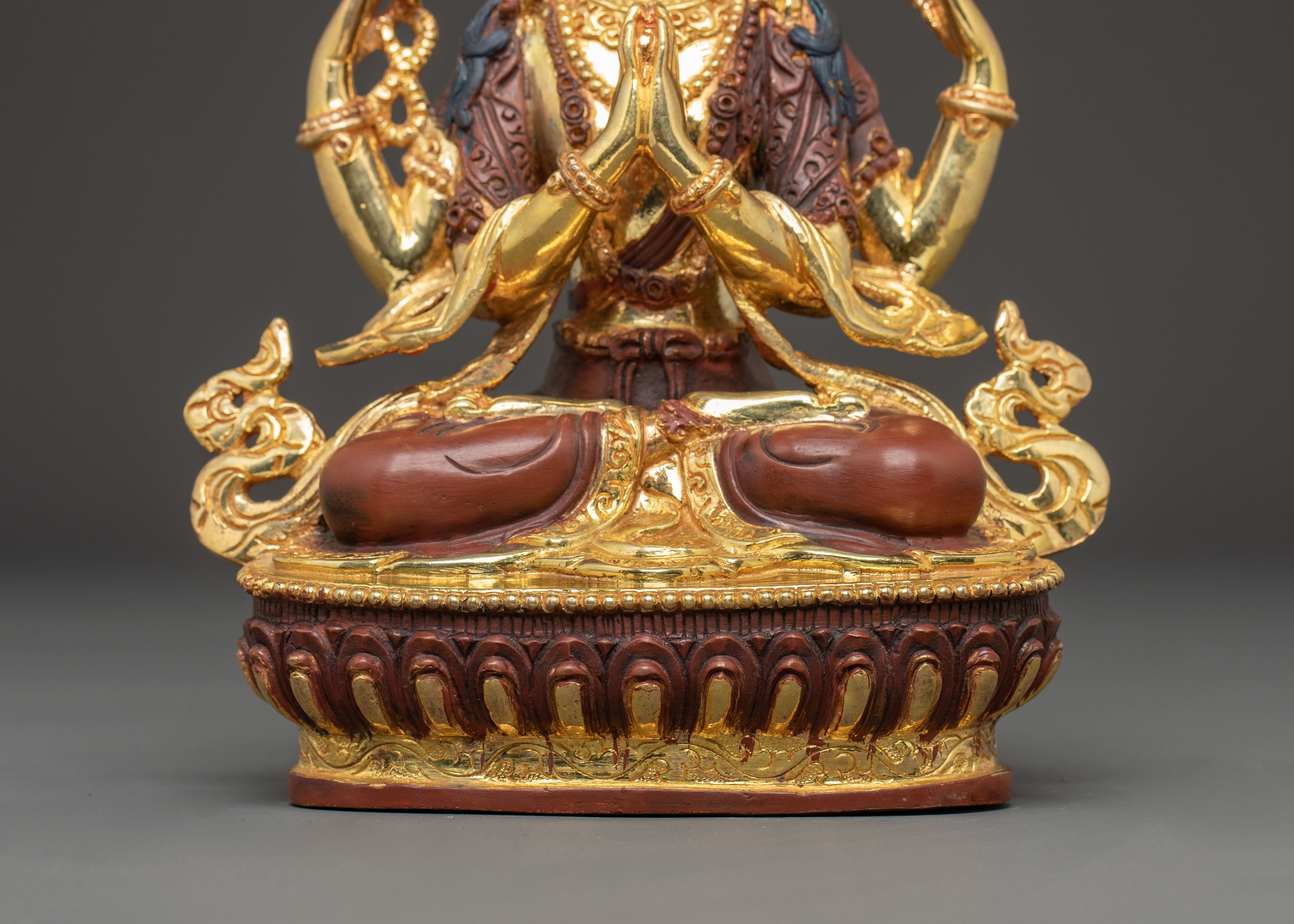 Handcrafted Copper Statue of Chenrezig Bodhisattva | Avalokiteshvara Figurine