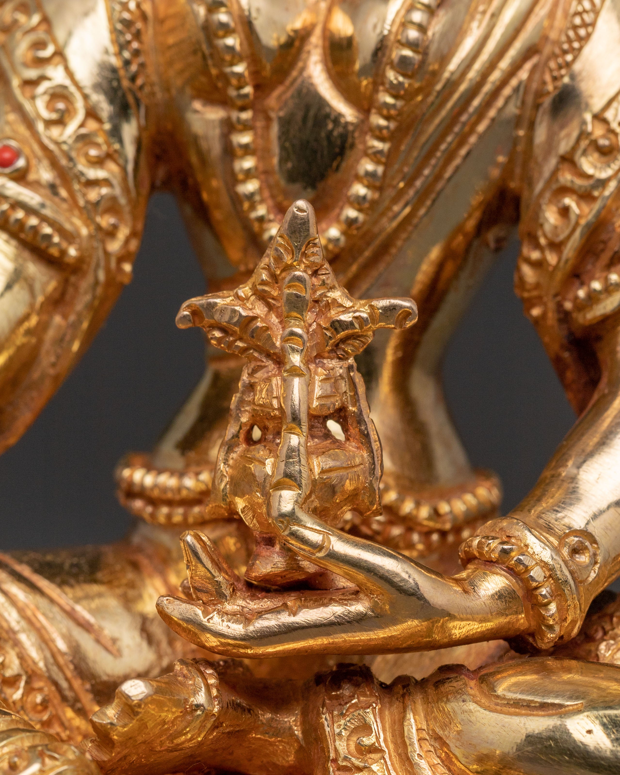 Vasudhara Goddess Statue | 24K Gold Gilded Figure