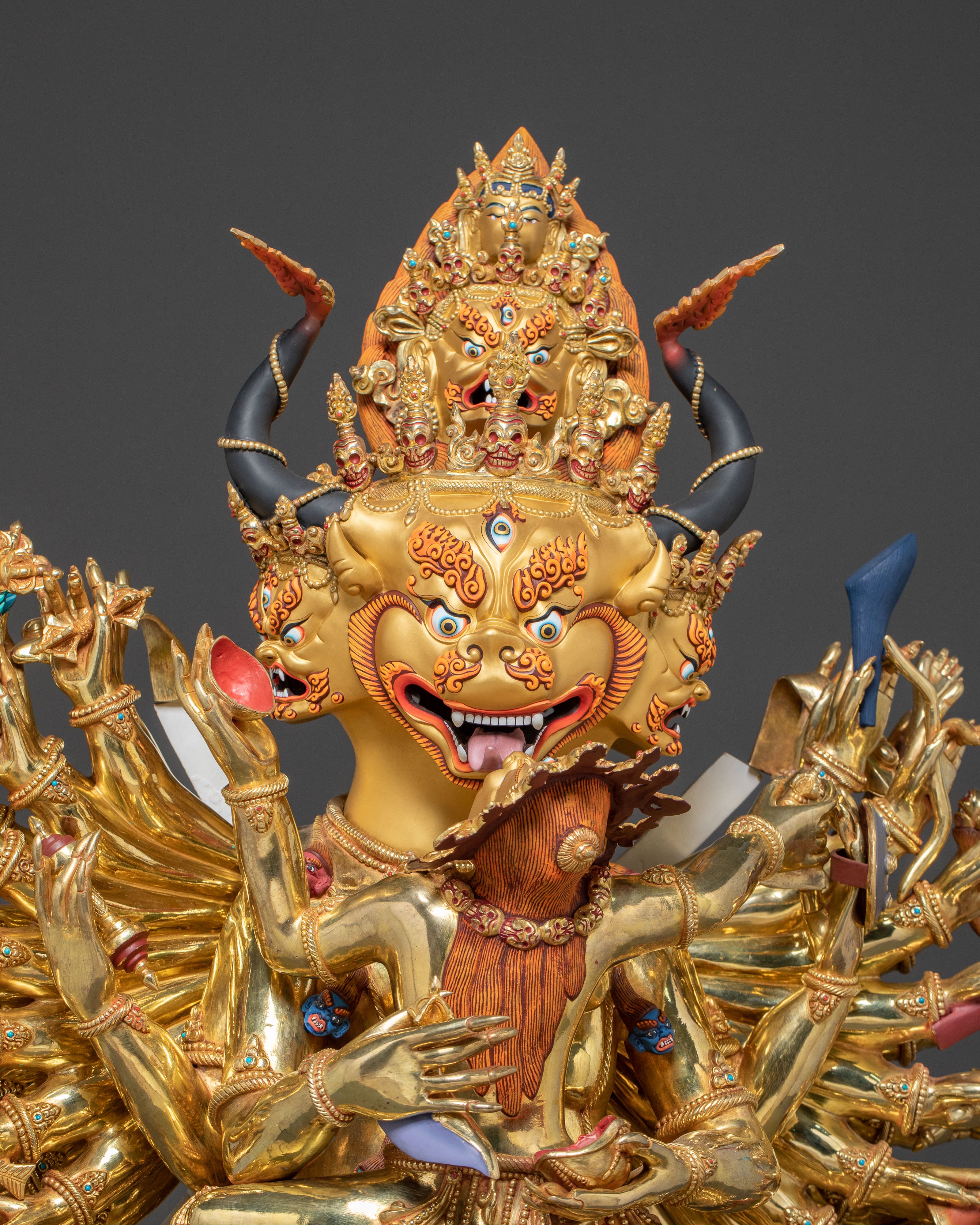 Formidable Yamantaka Spiritual Statue | 24k Gold Gilded