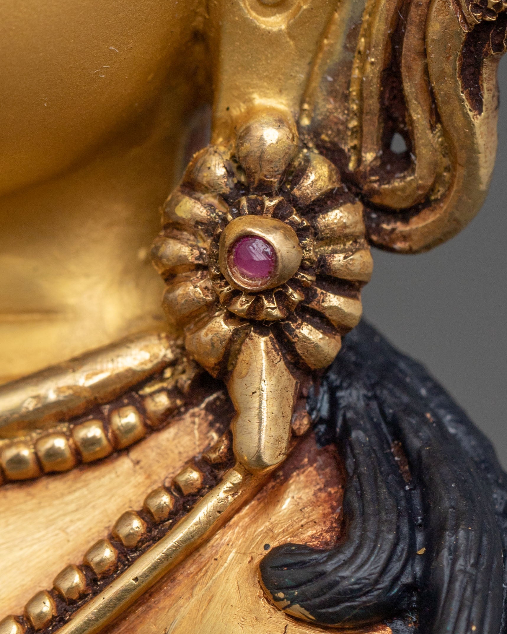 Kshitigarbha Sacred Rupa | 24K Gold Gilded Sculpture