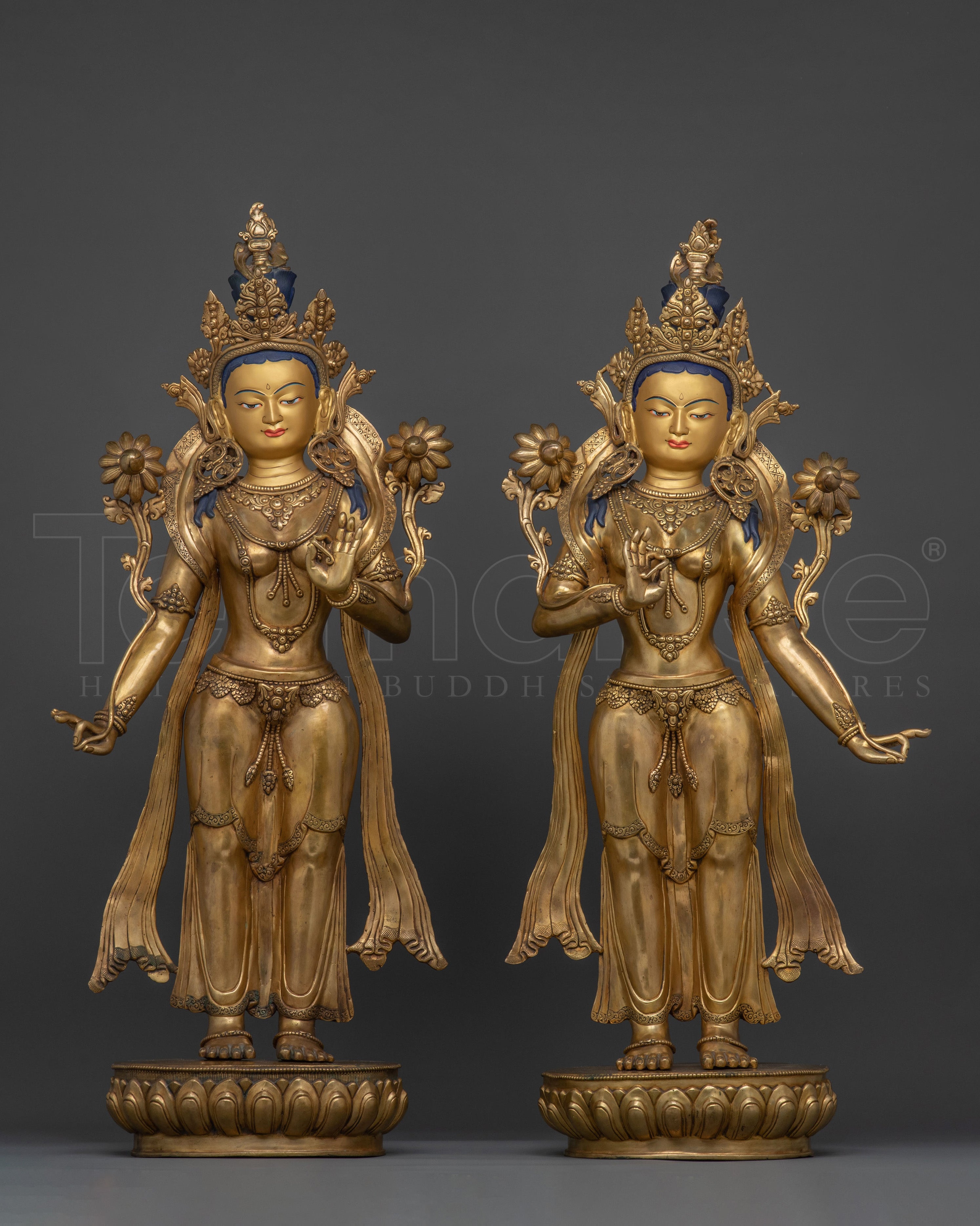 Standing Tara Statue Set: | Goddesses of Compassion & Protection