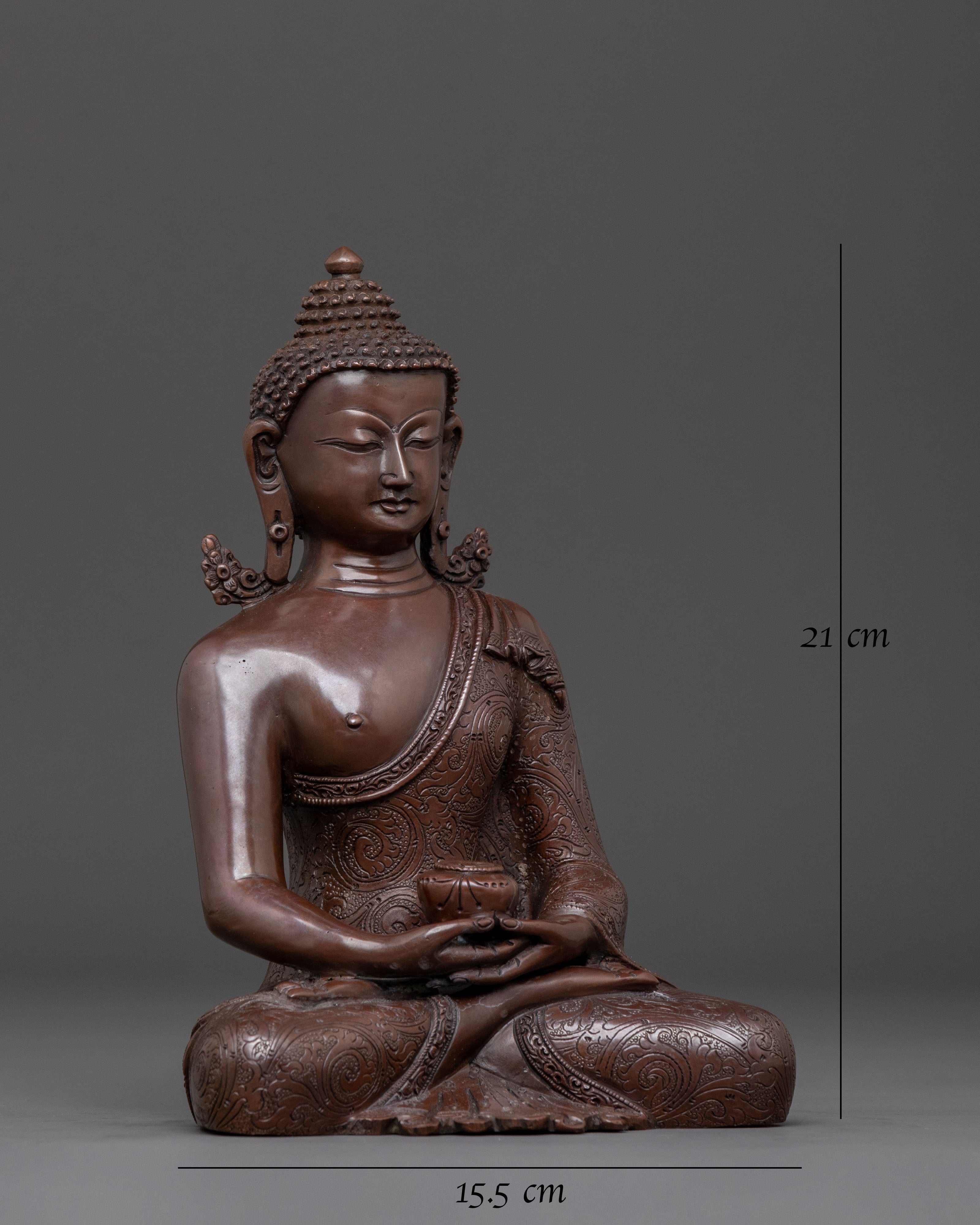 Sacred Amitabha Buddha Pure Land Statue – Oxidized Copper Artistry