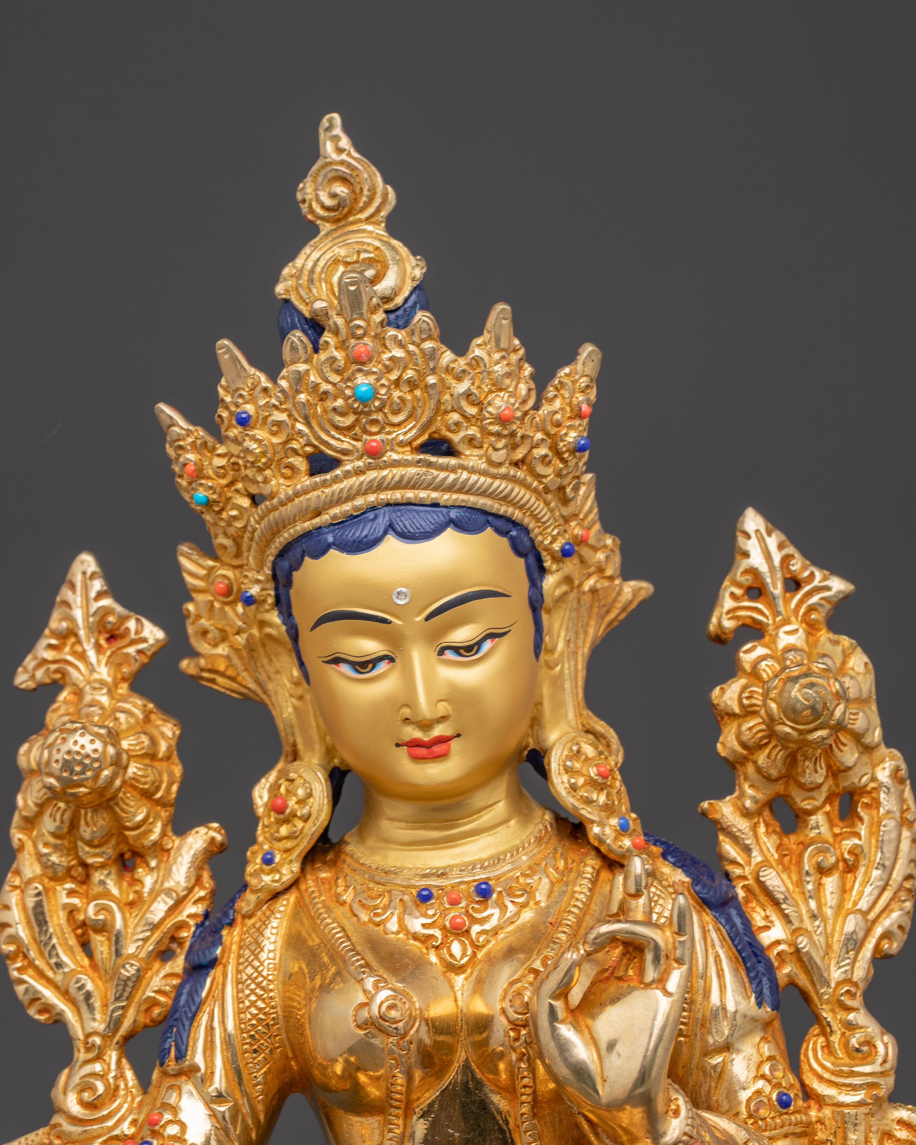 Handmade Copper Statue of Shyama Tara (Green Tara)