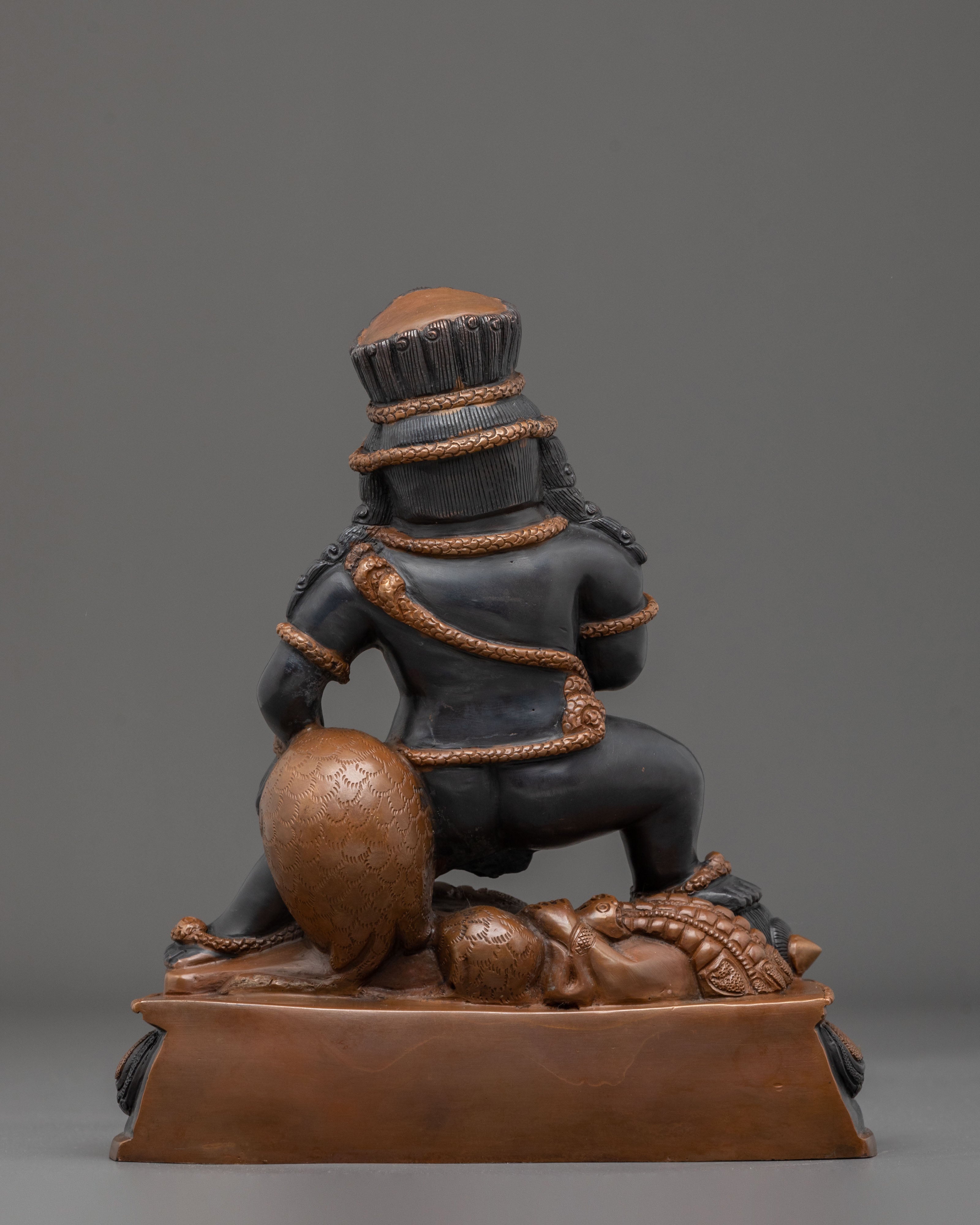 Black Dzambhala Statue | Oxidized Copper Figurine