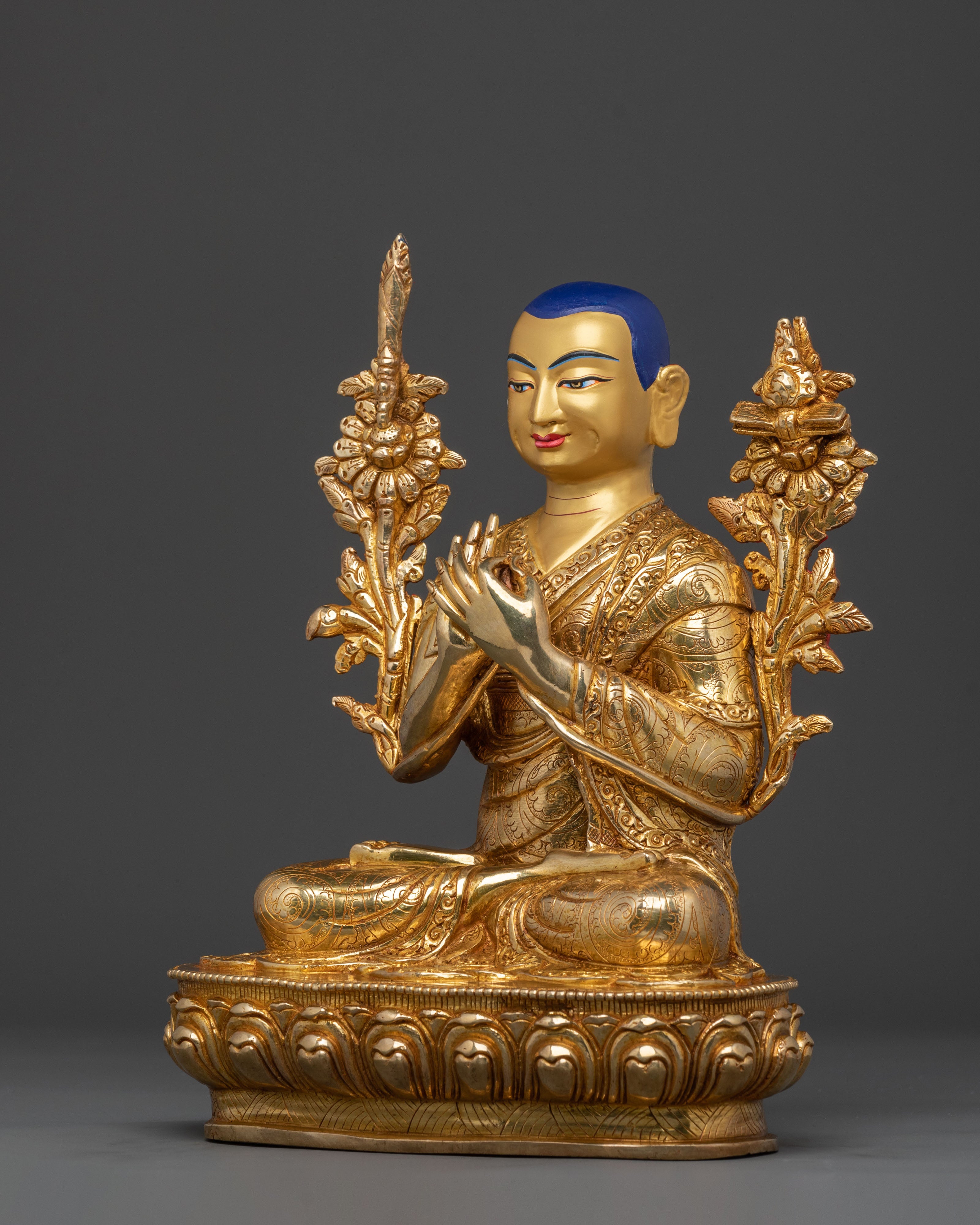 Handcrafted Tsongkhapa Sculpture with Disciples