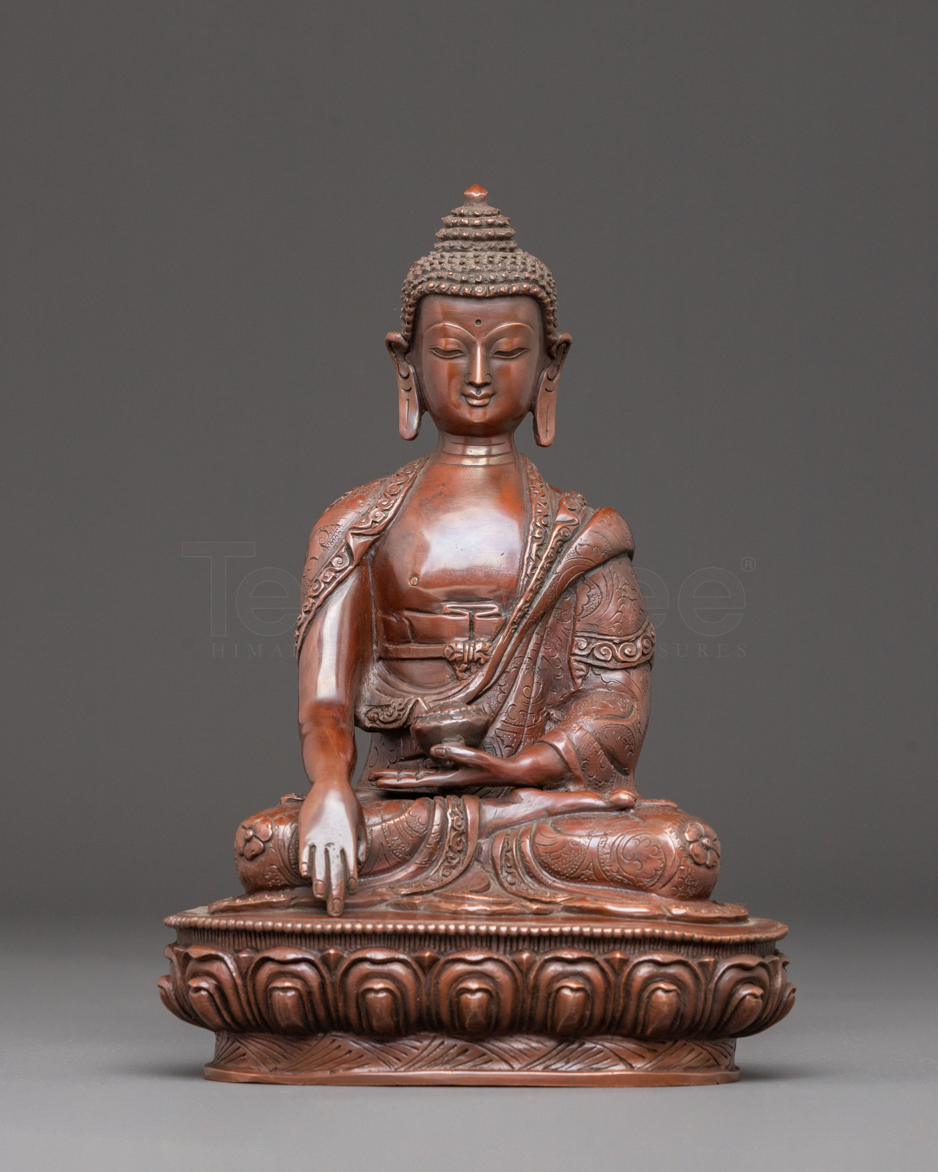 Buddha Shakyamuni, Handcrafted Copper Statue