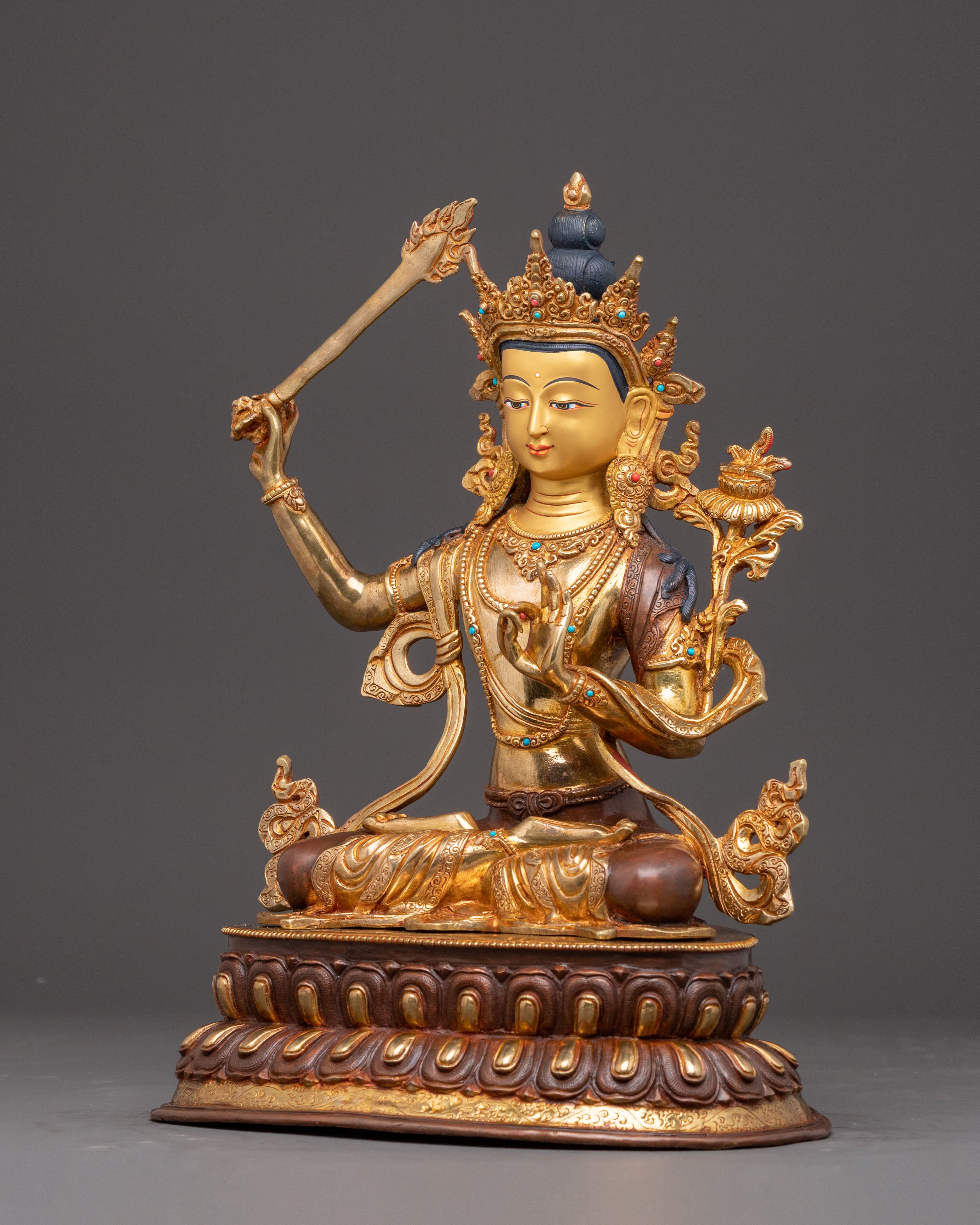 Manjushri Statue: Power and Wisdom Deity | Traditional Artwork