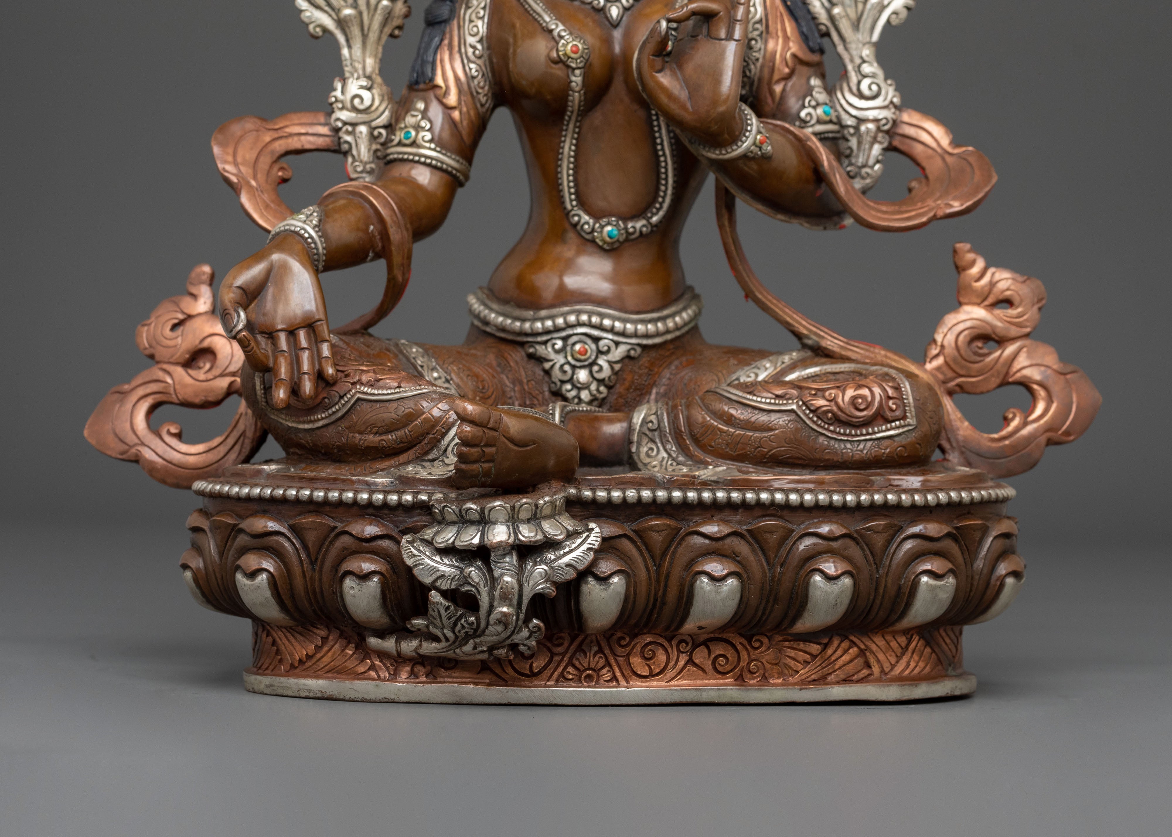 Green Tara Statue | Tibetan Guardian Figurine