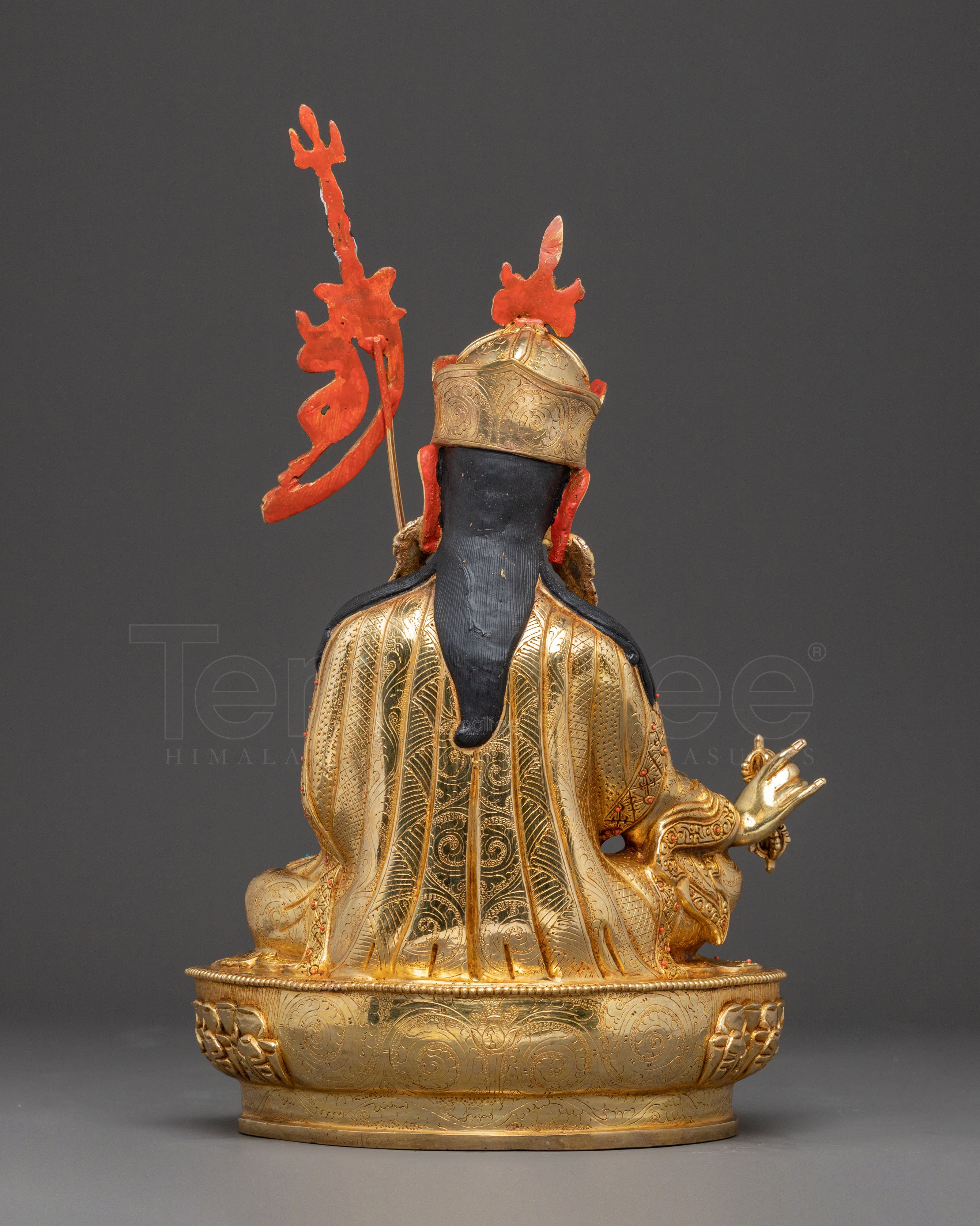 Guru Rinpoche Handcrafted Statue | 24k Gold Gilded Sculpture