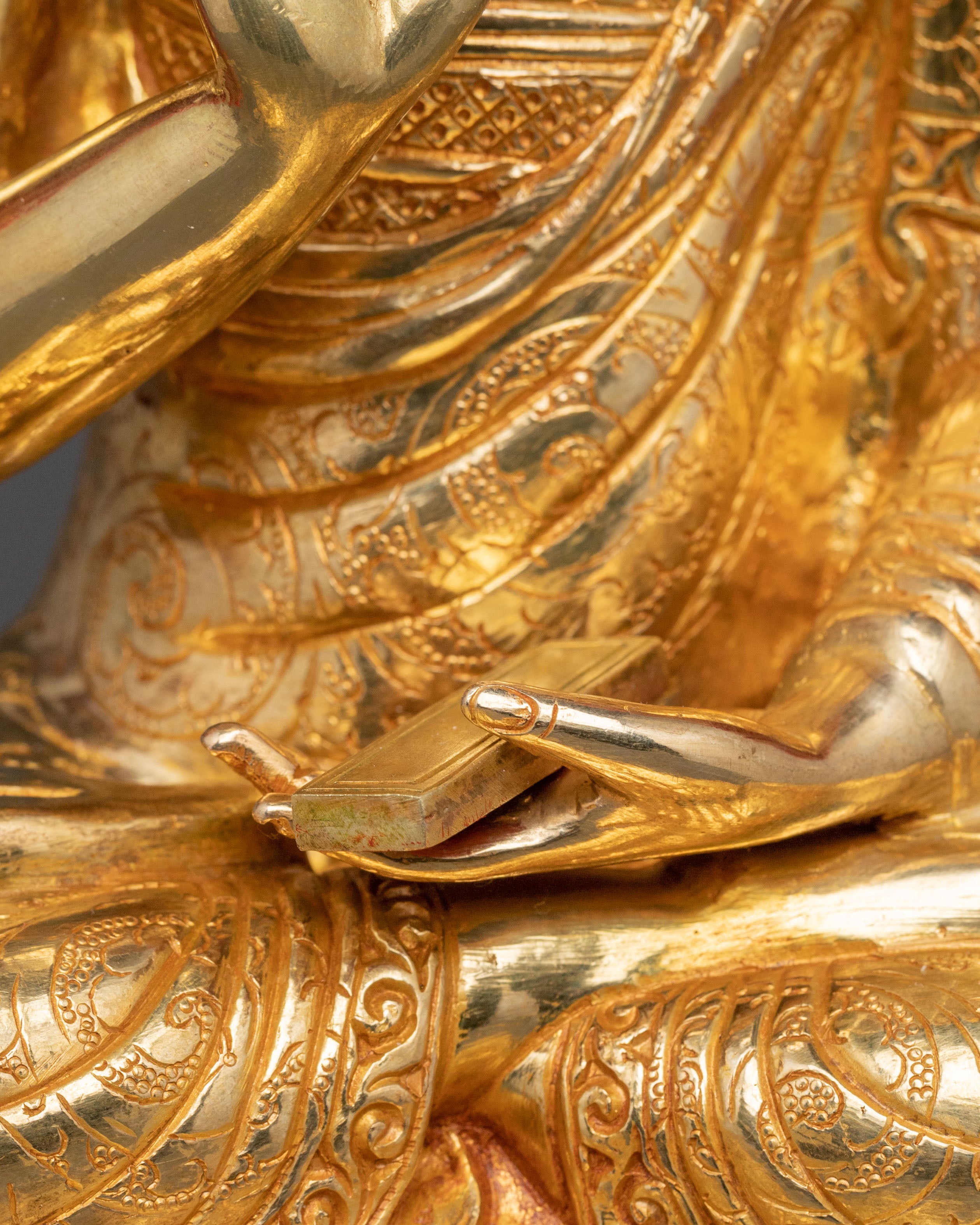 Sacred Tsongkhapa Statue Set | Sacred Meditation Teacher Sculpture