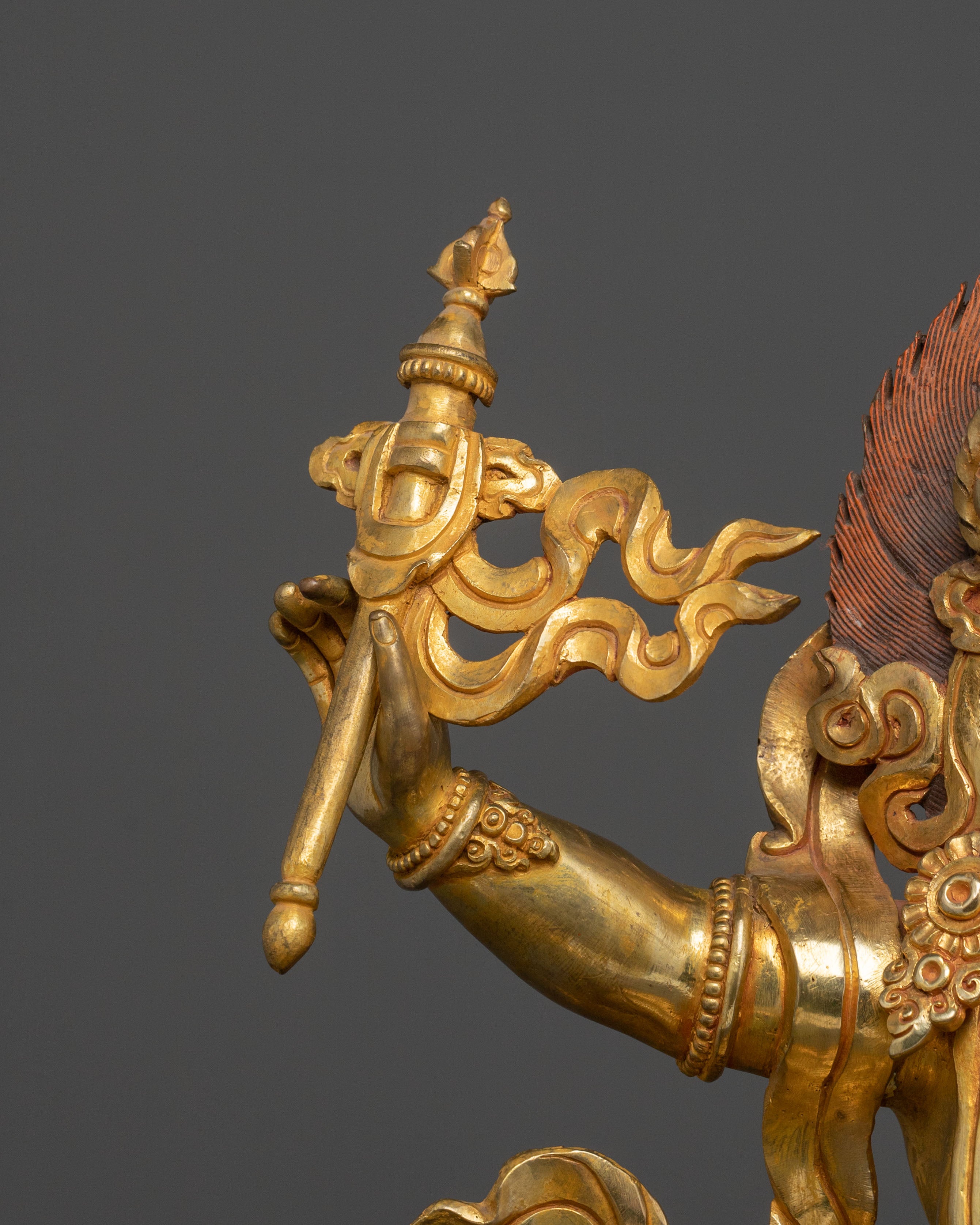 White Dzambhala Statue | 24K Gold Gilded Figurine