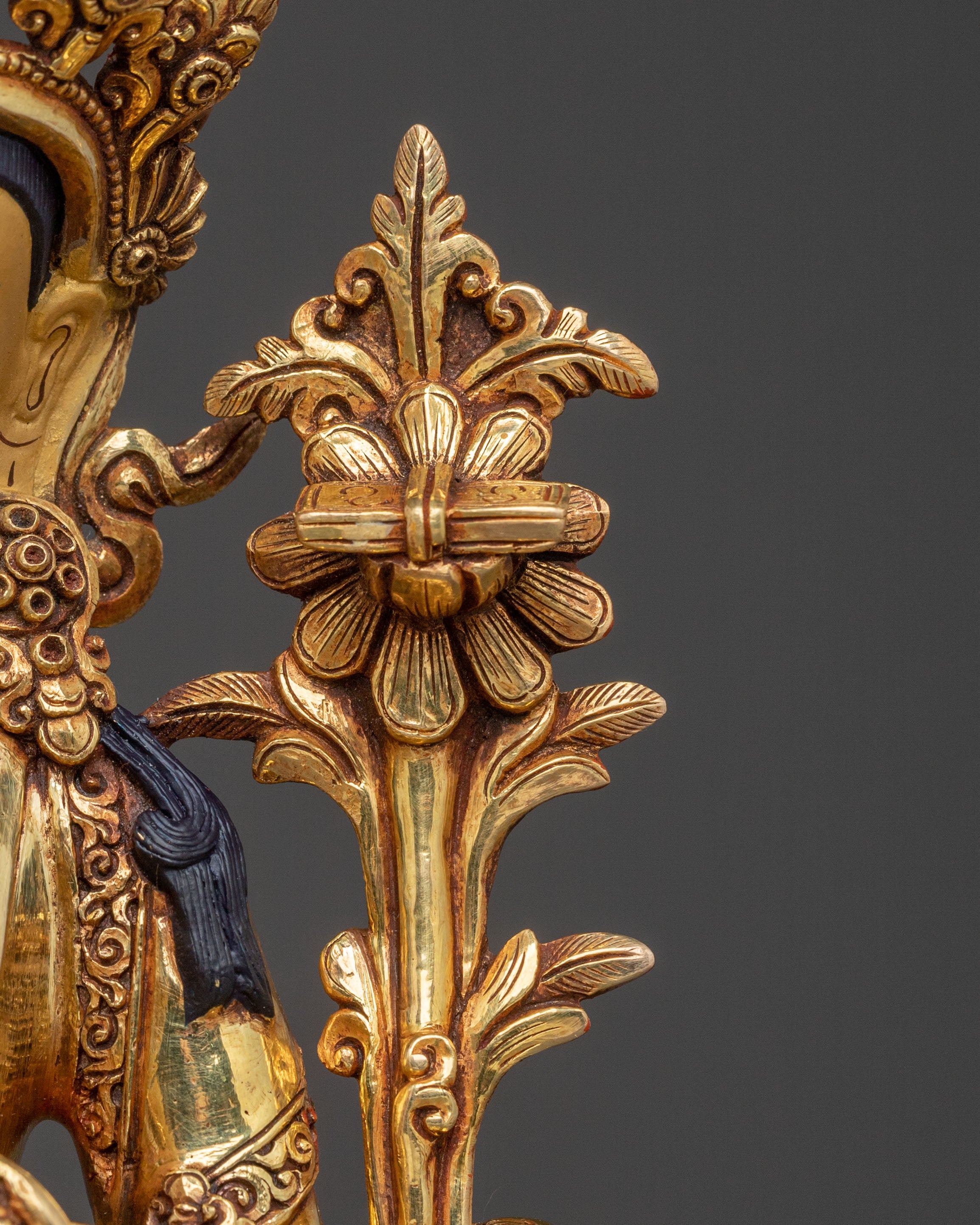 Manjushri Wisdom Buddha Figurine – 24K Gold Gilded