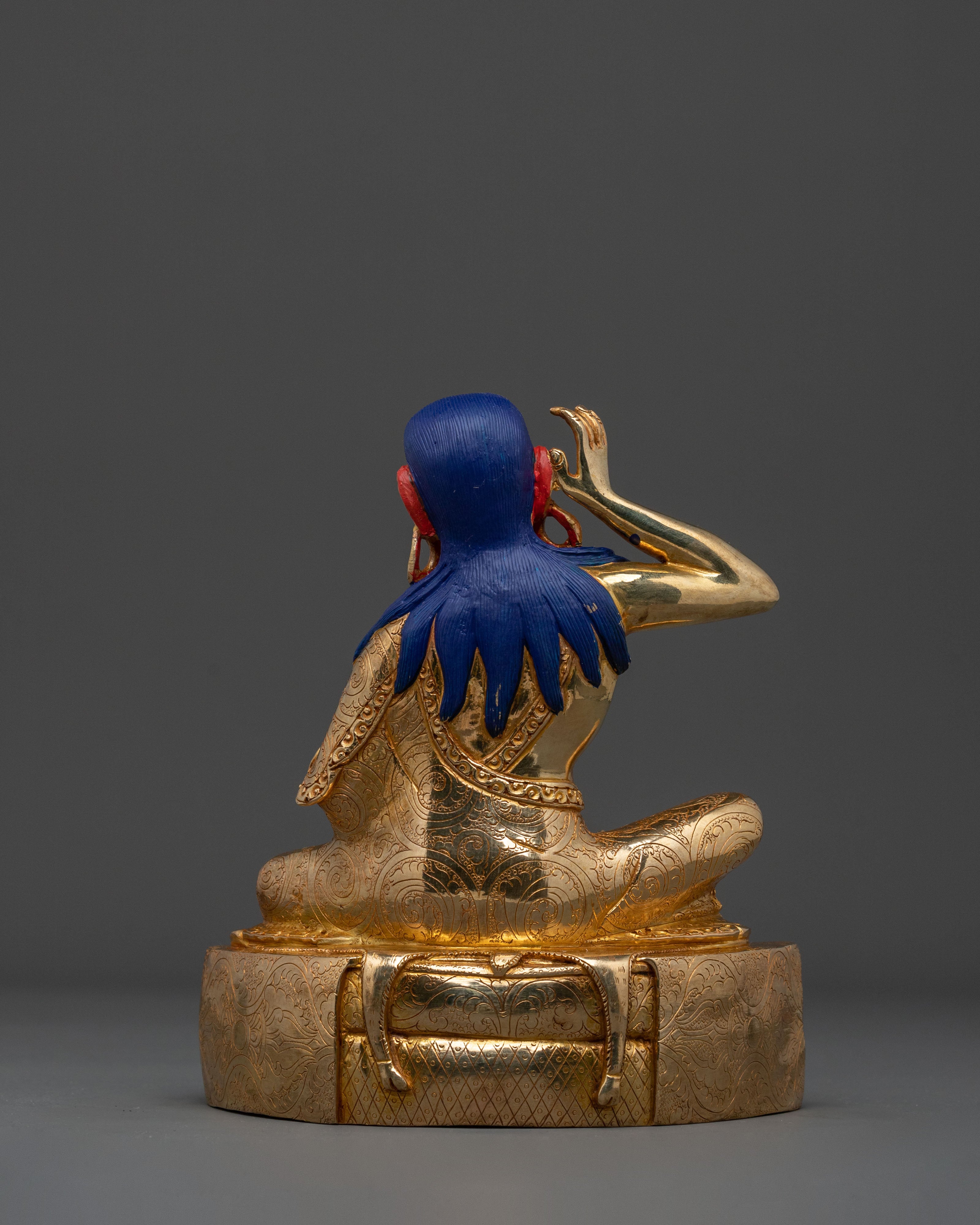 Milarepa Sacred Buddhist Figurine in 24K Gold Gilt