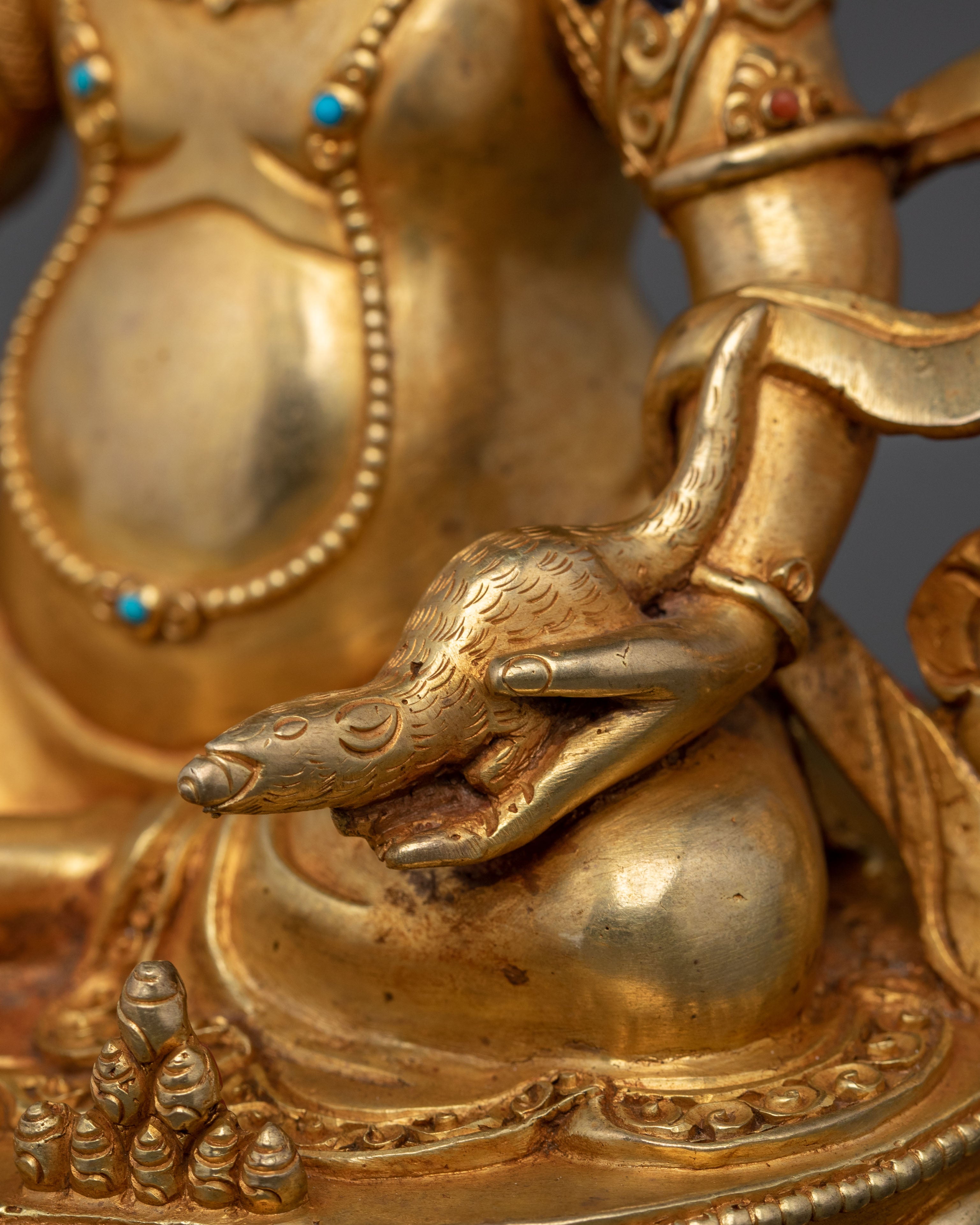 Guardians of Wealth and Prosperity Dzambhala | 24K Gold Gilded Sculpture