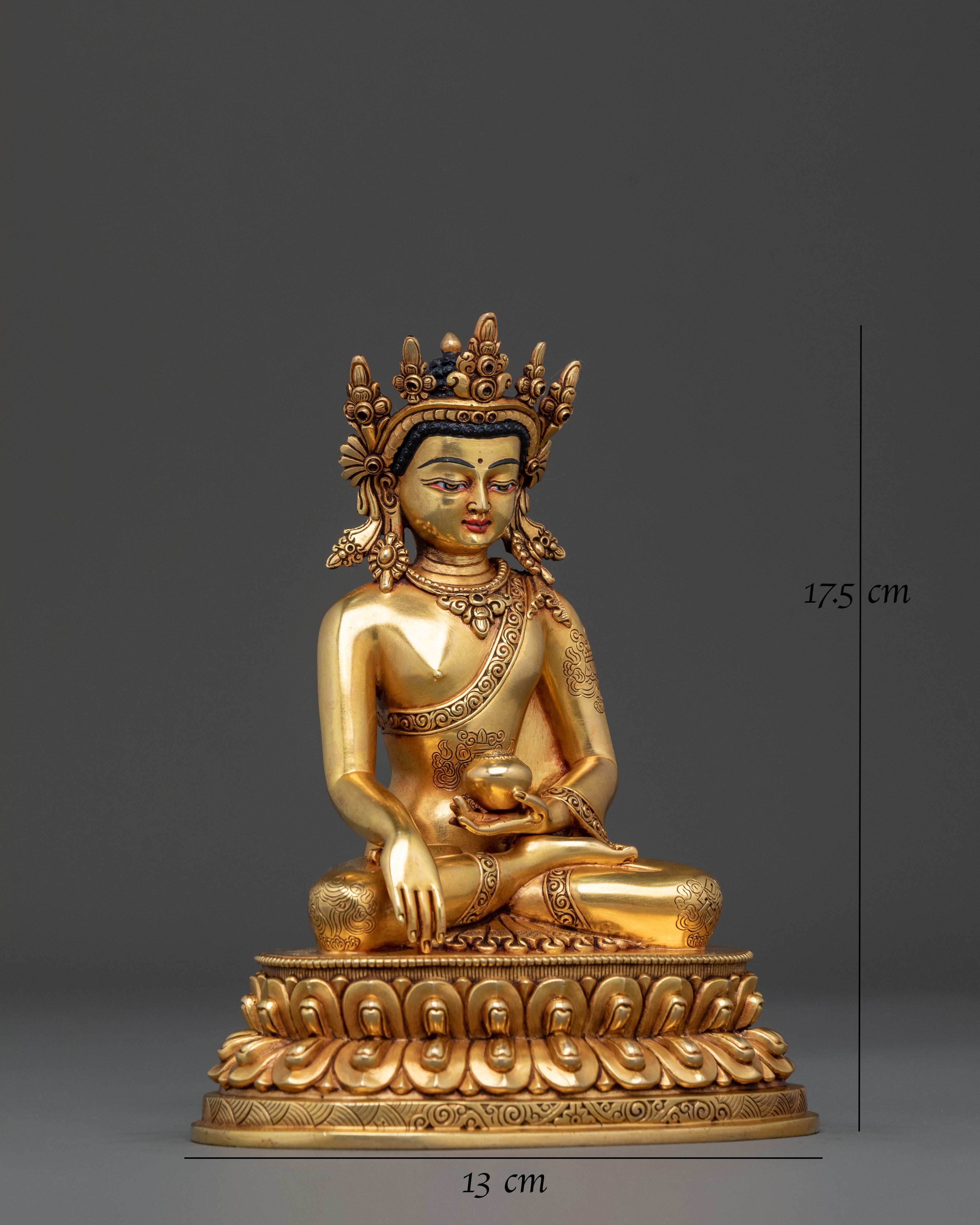 Himalayan Crown Shakyamuni Buddha Rupa | Sacred Altar Sculpture